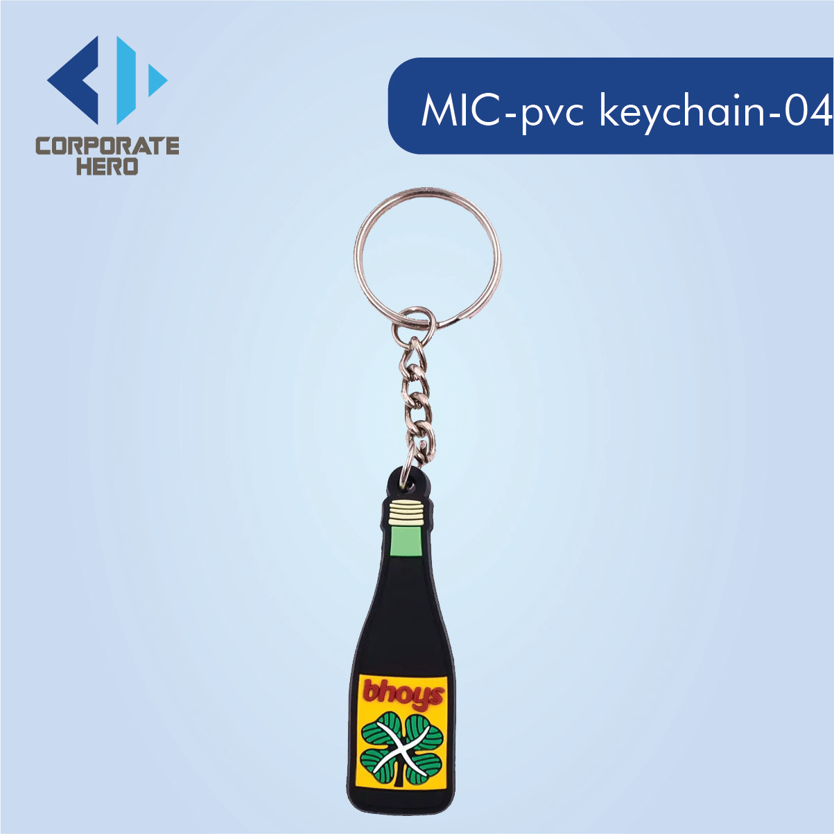 Cartoon wine bottle Shaped PVC Keychain Custom Personalized