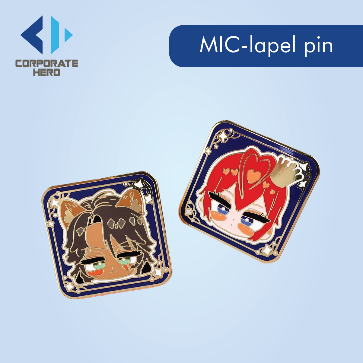 Promotional Gold Plated Lapel Pin With backing cards 