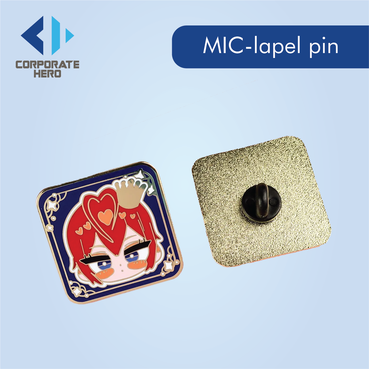 Promotional Gold Plated Lapel Pin With backing cards 