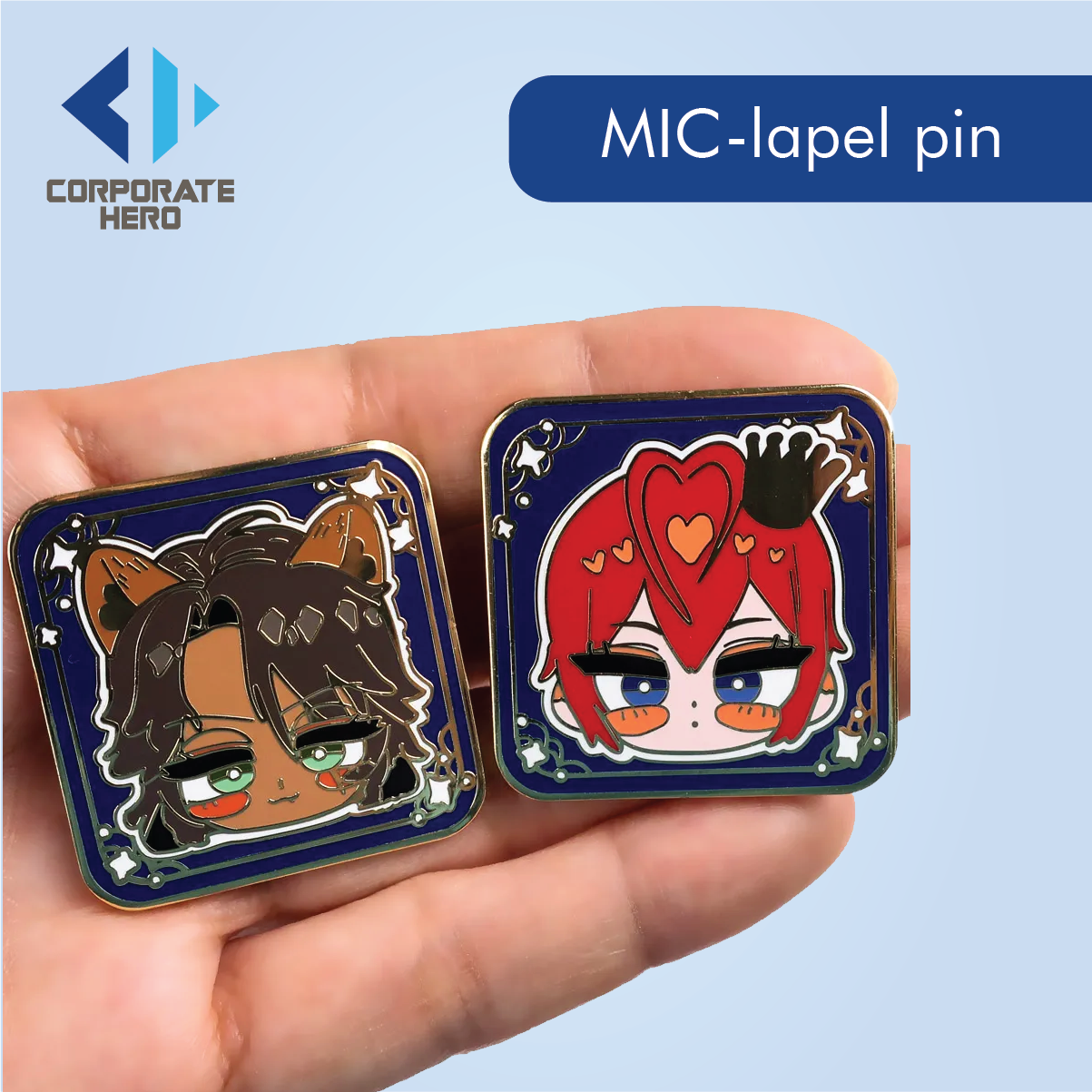 Promotional Gold Plated Lapel Pin With backing cards 