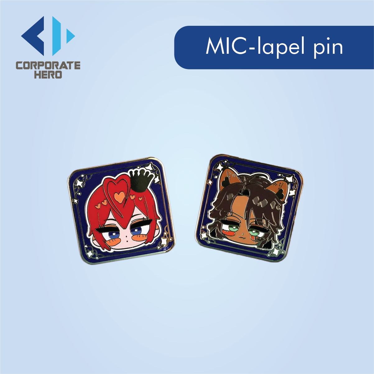 Promotional Gold Plated Lapel Pin With backing cards 