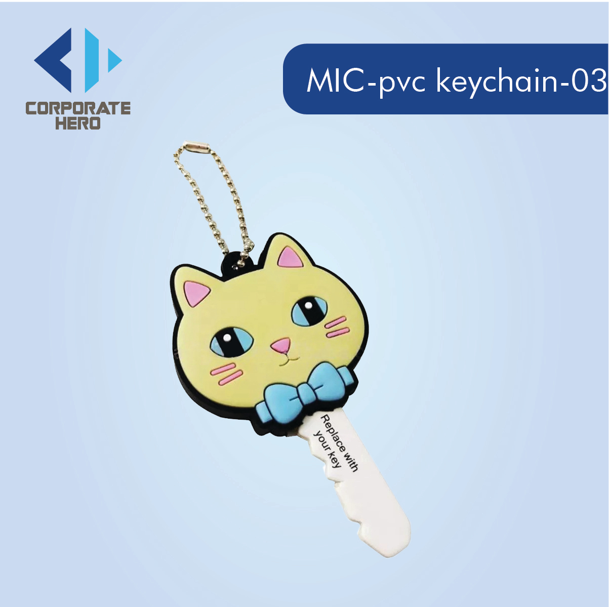Bulk Small Cat PVC Keychain Custom Personalized
