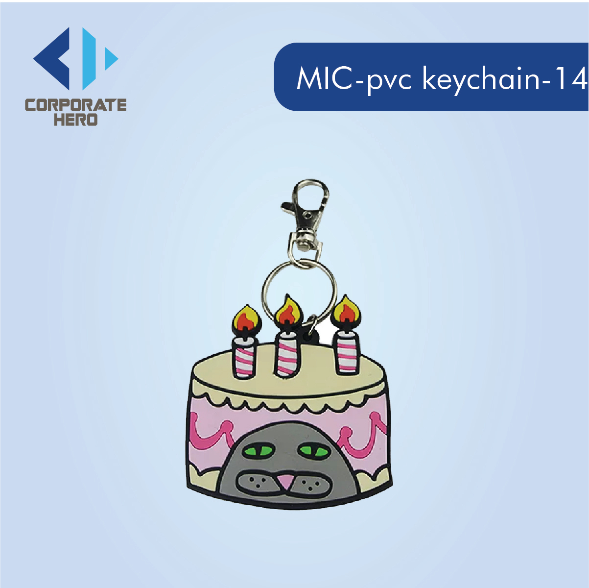 Custom Birthday Cake Rubber PVC Keychain Custom Personalized