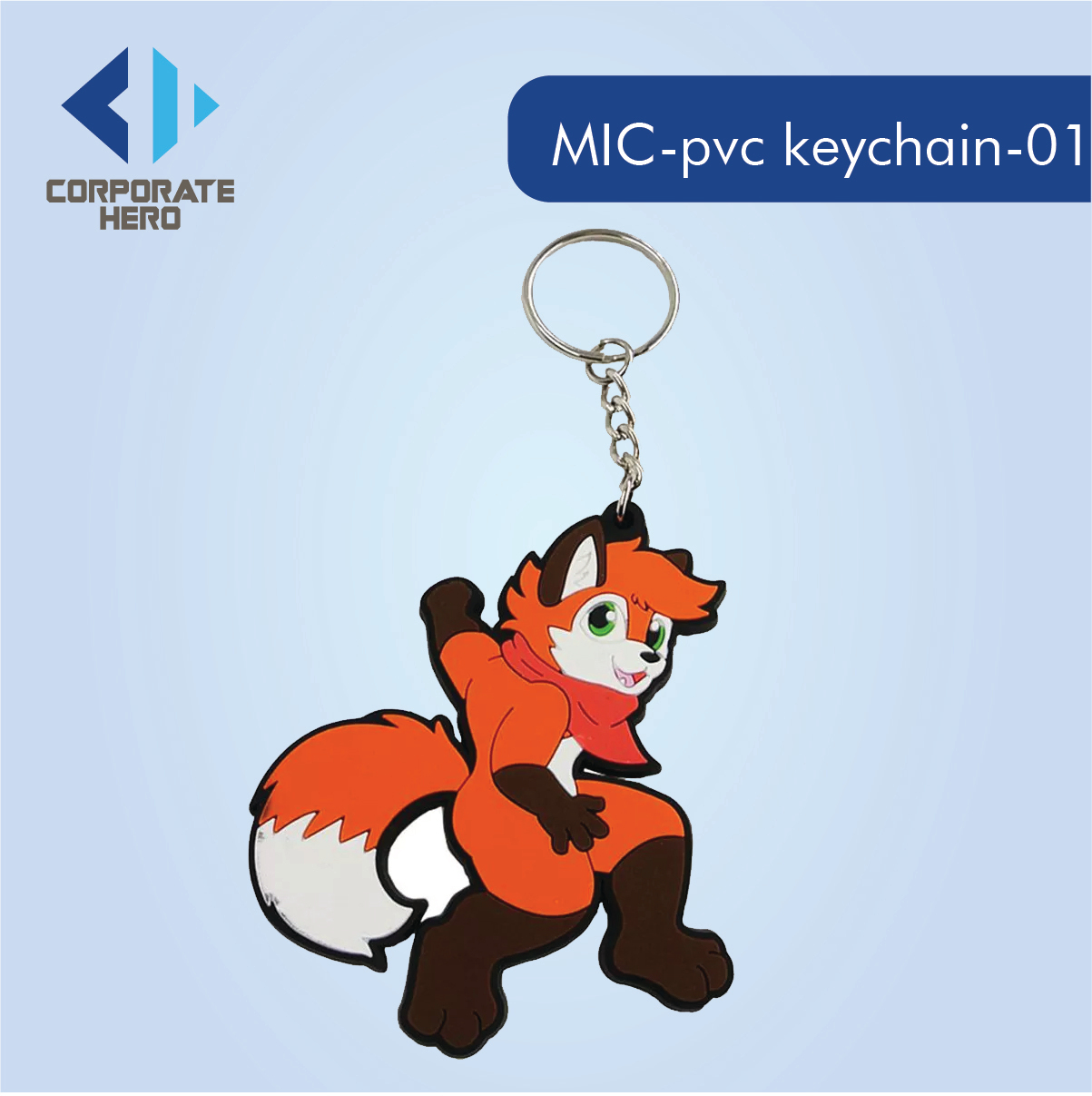 Cartoon Animal Rubber PVC Keychain Custom