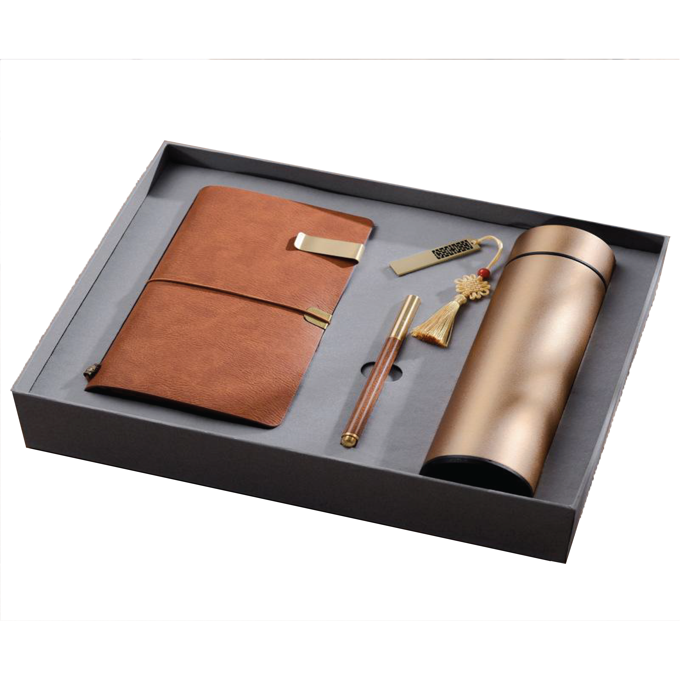 GIft Box 4 in 1 Notebook + Pen + USB drive + Smart Thermos 