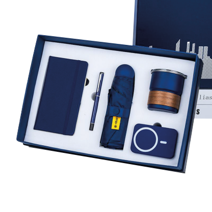 Gift Box 5 in 1 Notebook + Pen + Cup + Mini Umbrella + Powerbank