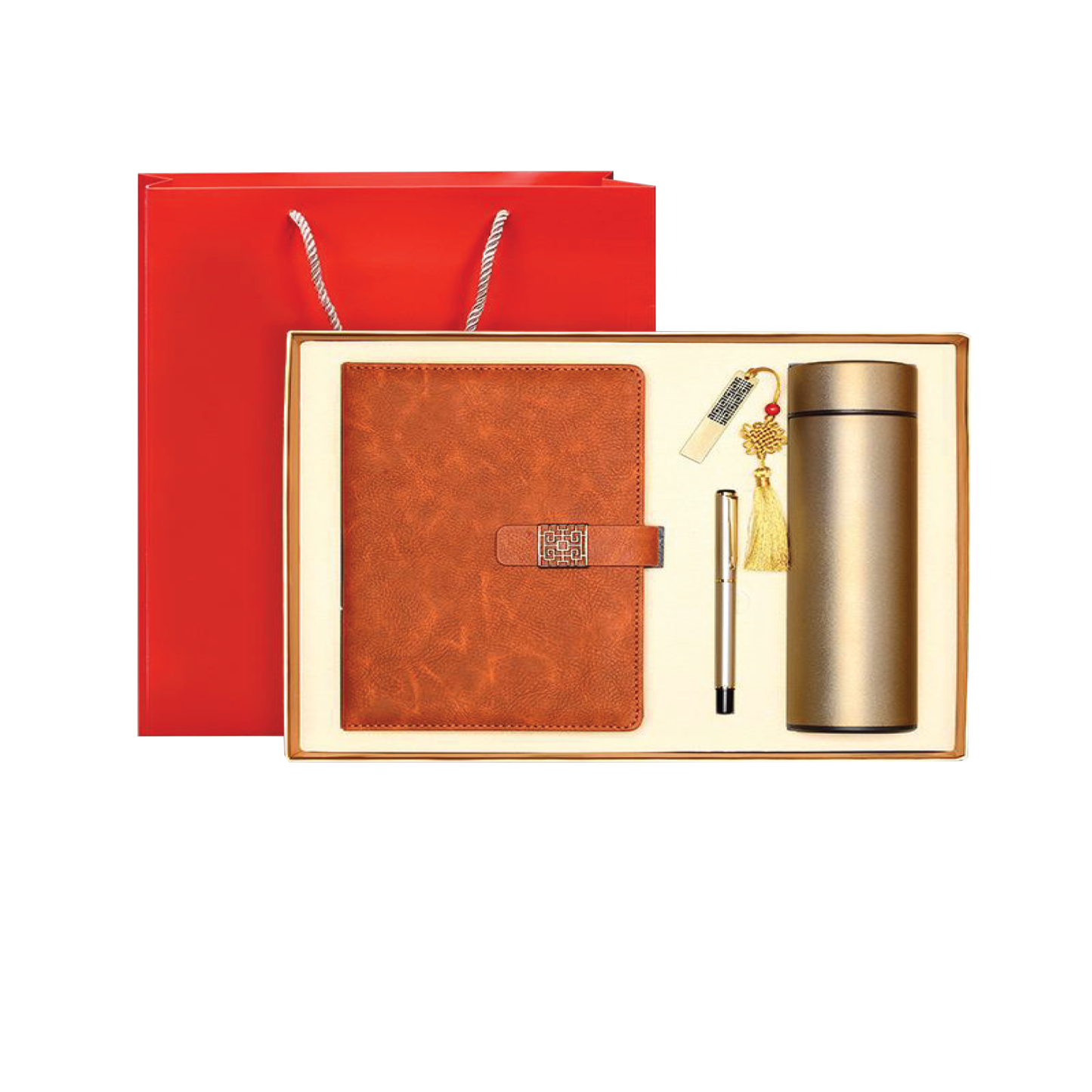 Gift Box 4 in 1 Notebook + Pen + Smart Thermos + USB drive