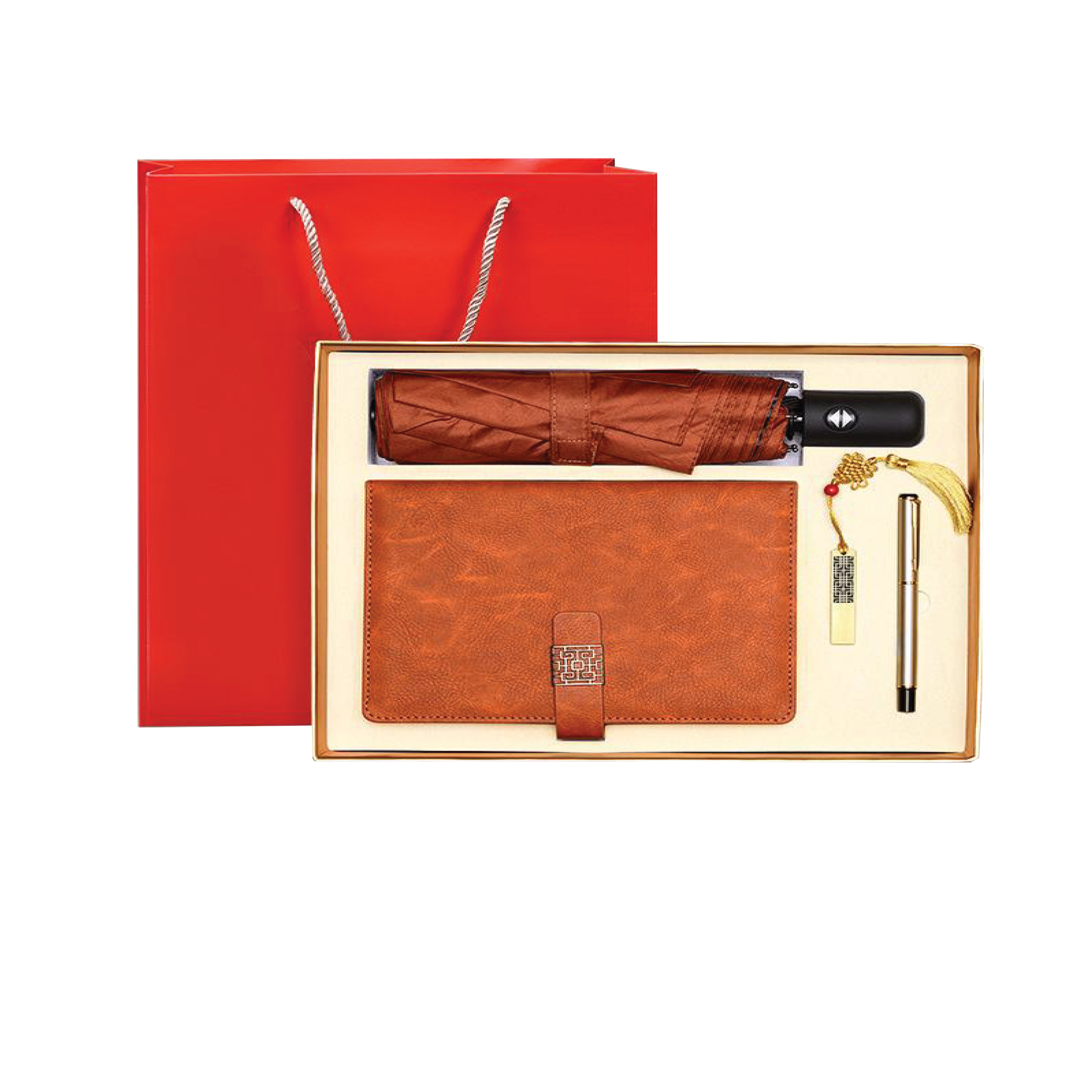 Gift Box 4 in 1 Notebook + Pen + Umbrella + USB drive 