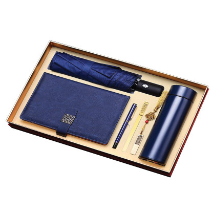 Gift Box 6 in 1 Notebook + Pen + Umbrella + USB drive + Smart Thermos + Bookmark
