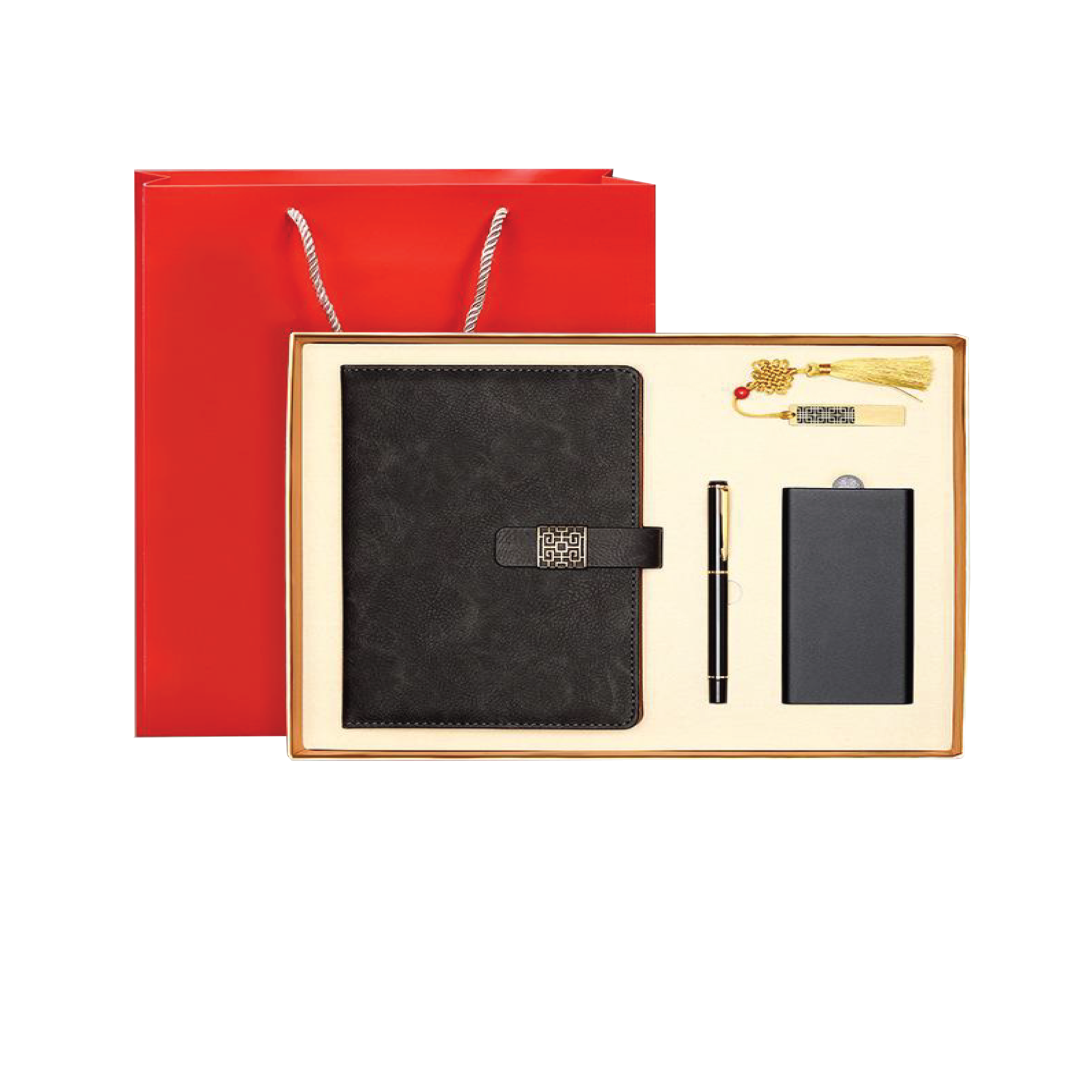 Gift Box 4 in 1 Notebook + Pen + USB drive + Powerbank