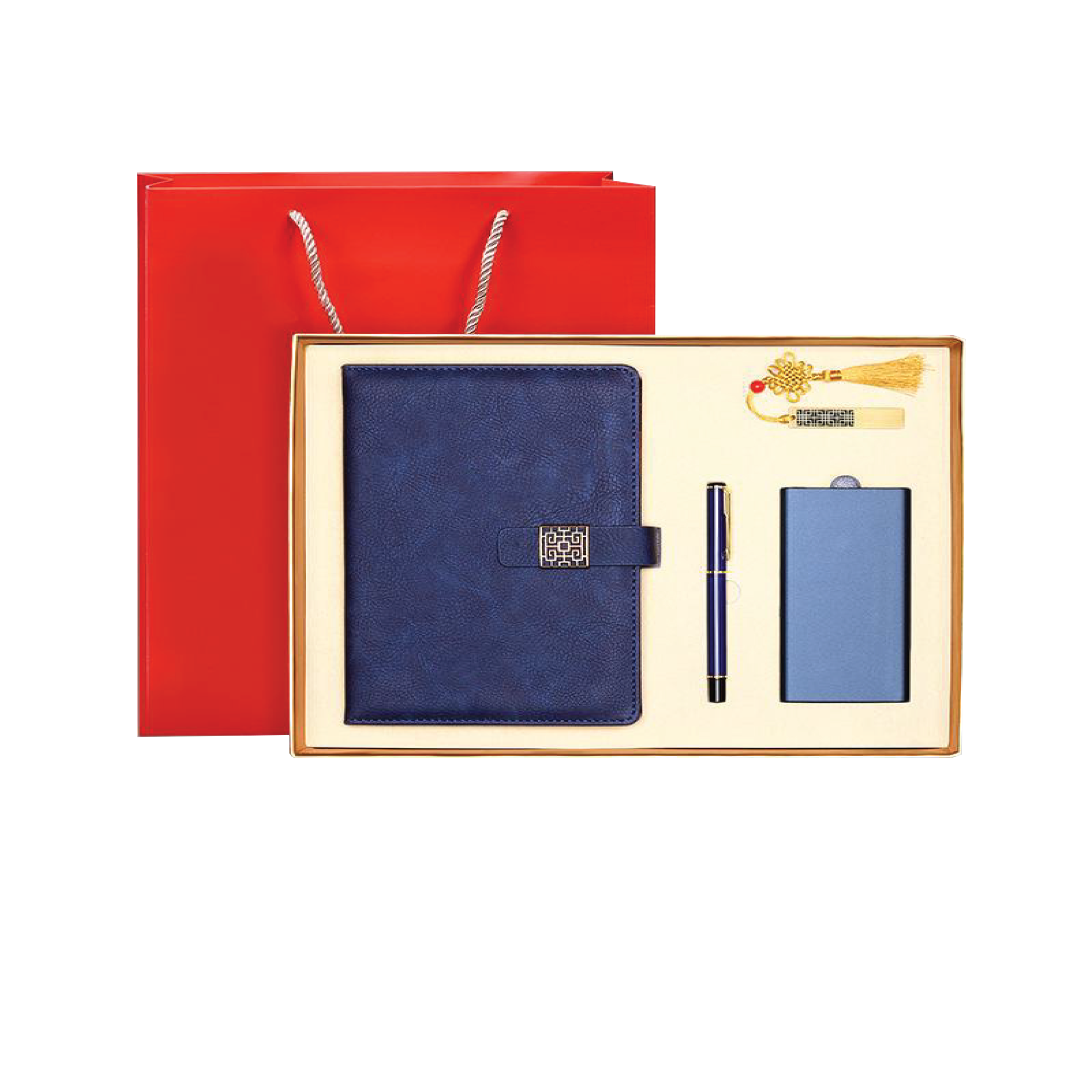 Gift Box 4 in 1 Notebook + Pen + USB drive + Powerbank