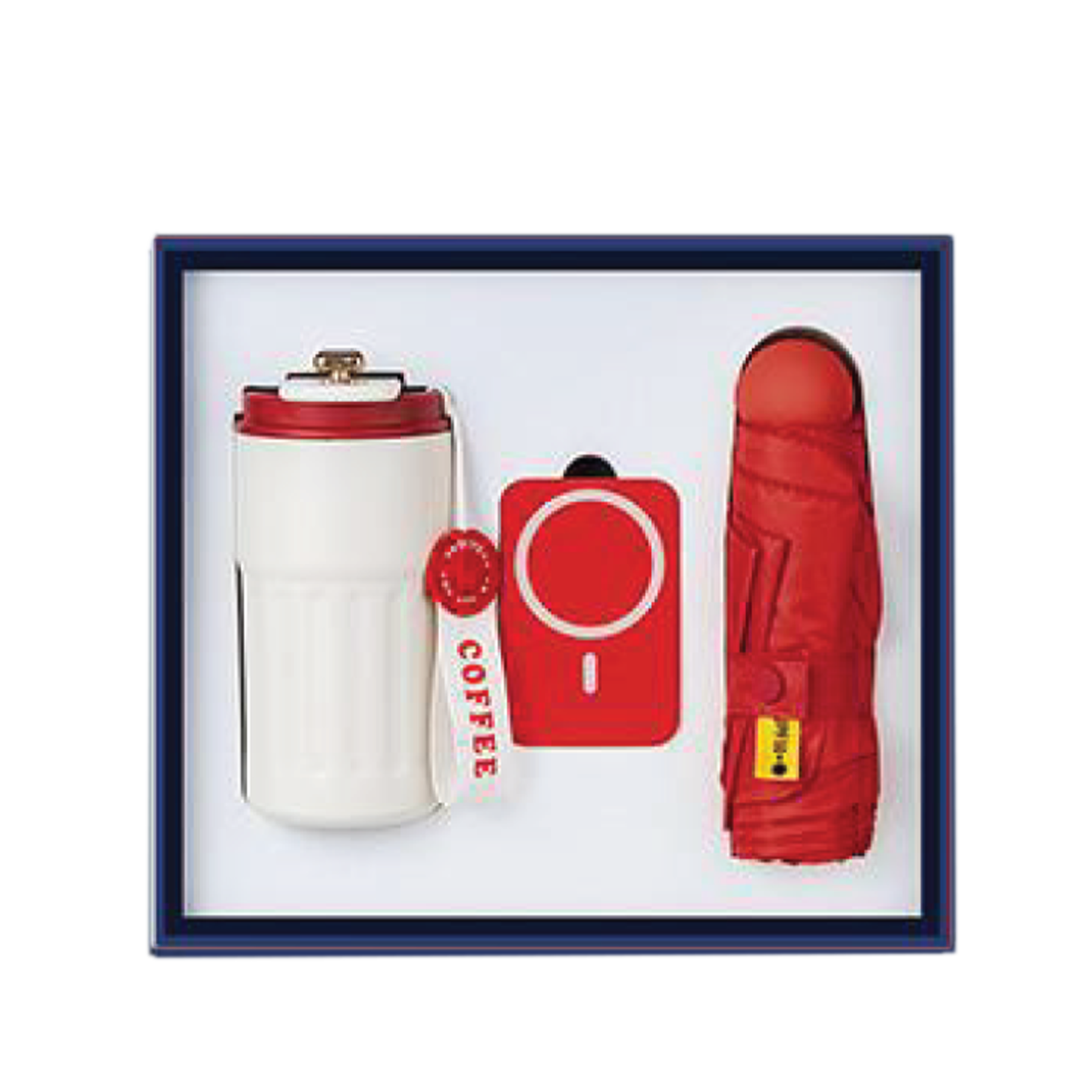 Gift Box 3 in 1 Coffee Flask + Powerbank + Mini Umbrella