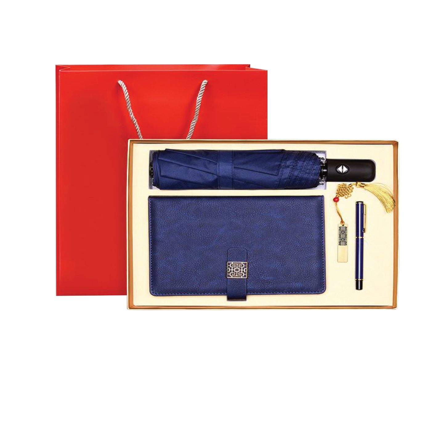 Gift Box 4 in 1 Notebook + Pen + Umbrella + USB drive 