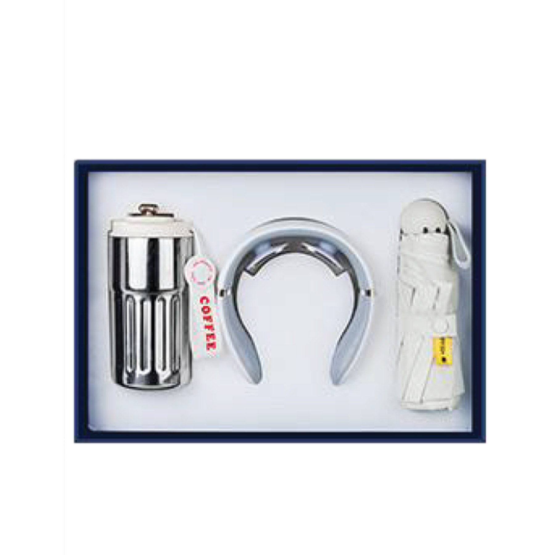 Gift Box 3 in 1 Coffee Flask + Neck Massager + Mini Umbrella