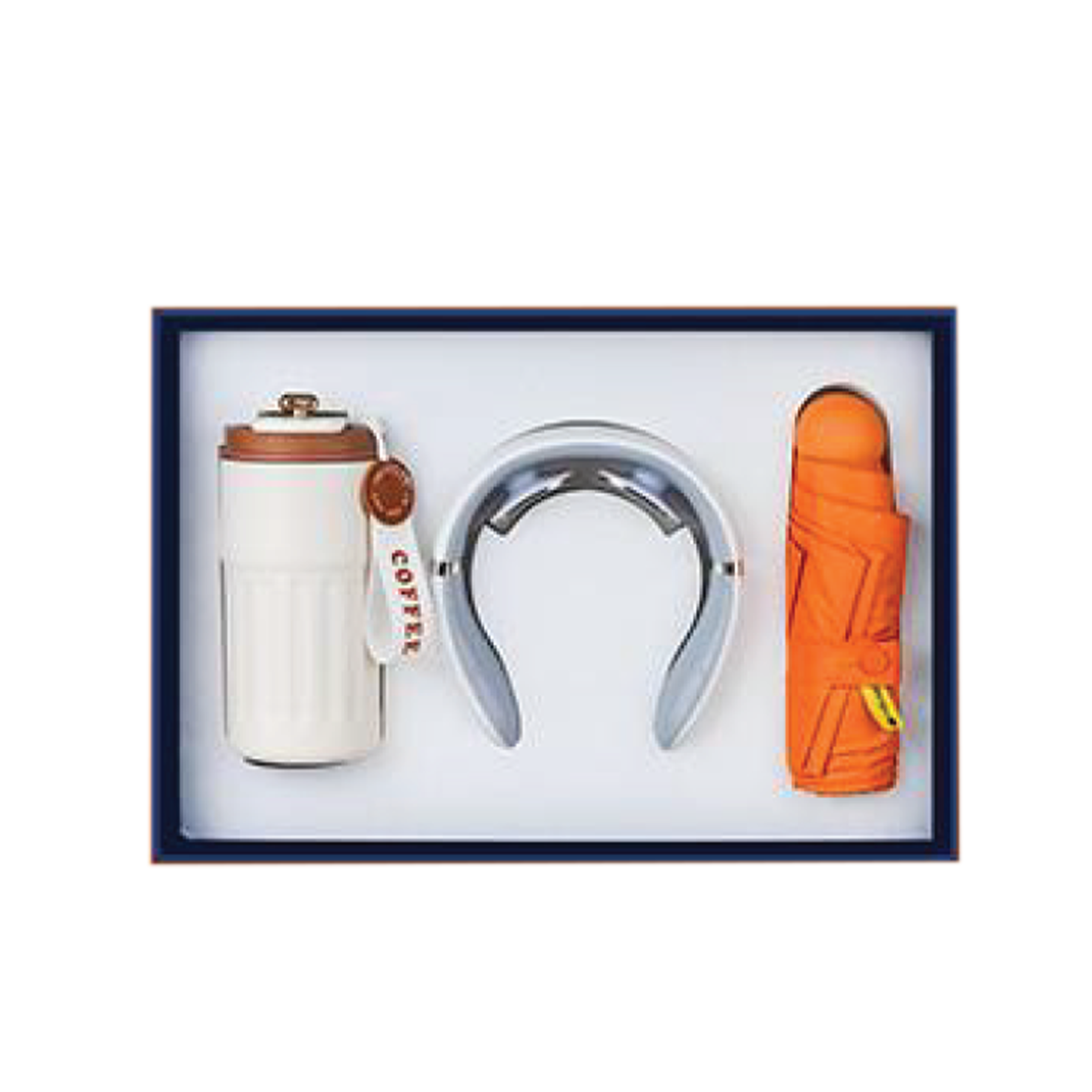 Gift Box 3 in 1 Coffee Flask + Neck Massager + Mini Umbrella