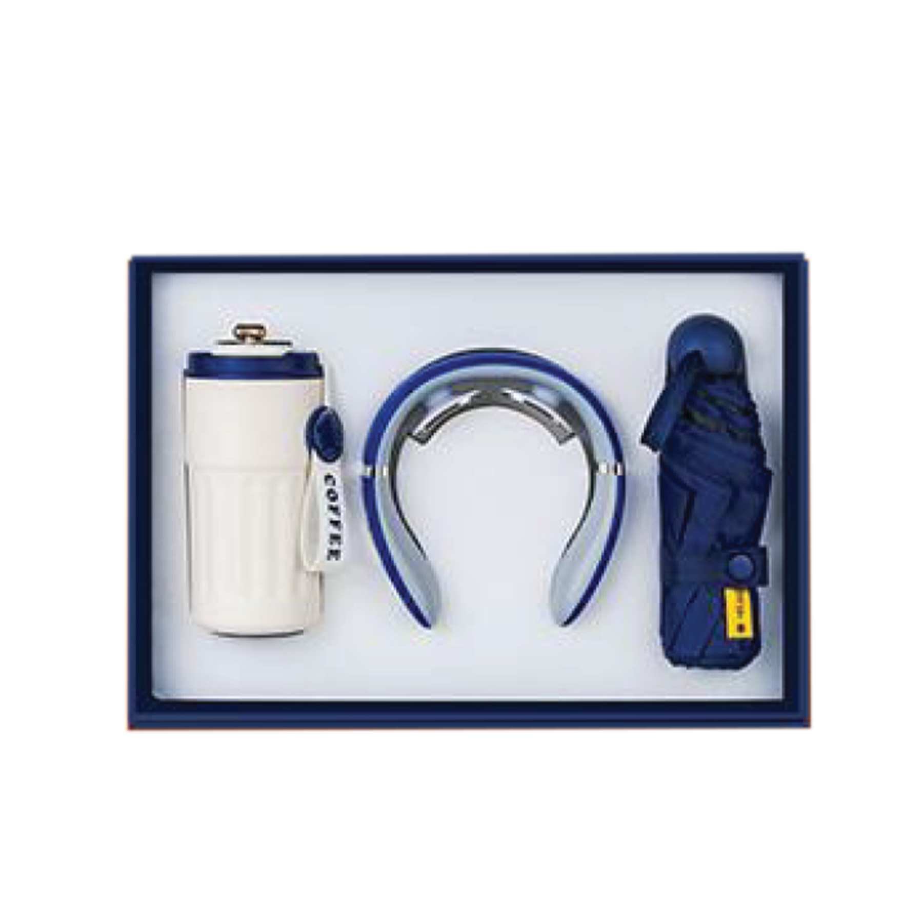 Gift Box 3 in 1 Coffee Flask + Neck Massager + Mini Umbrella