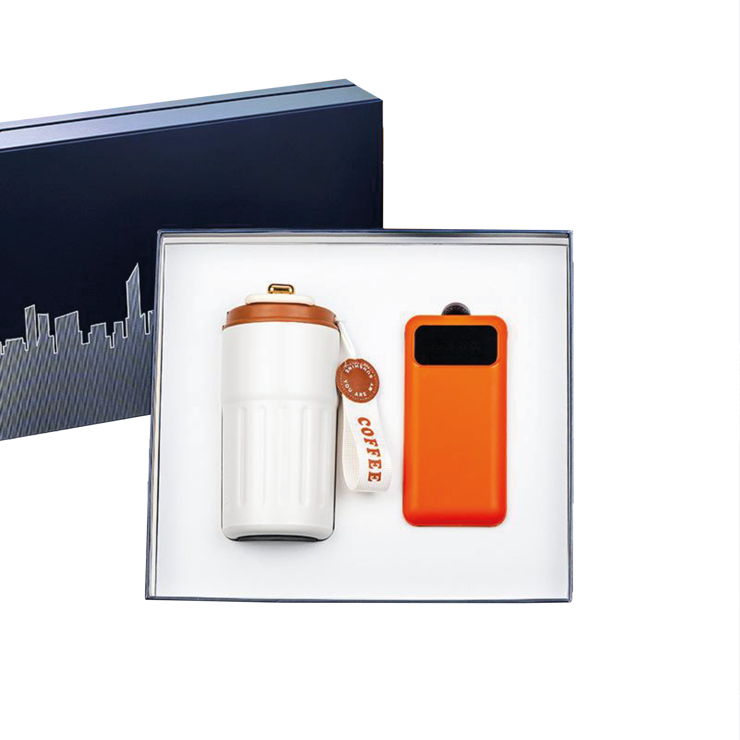 Gift Box 2 in 1 Coffee Flask + Powerbank with cable