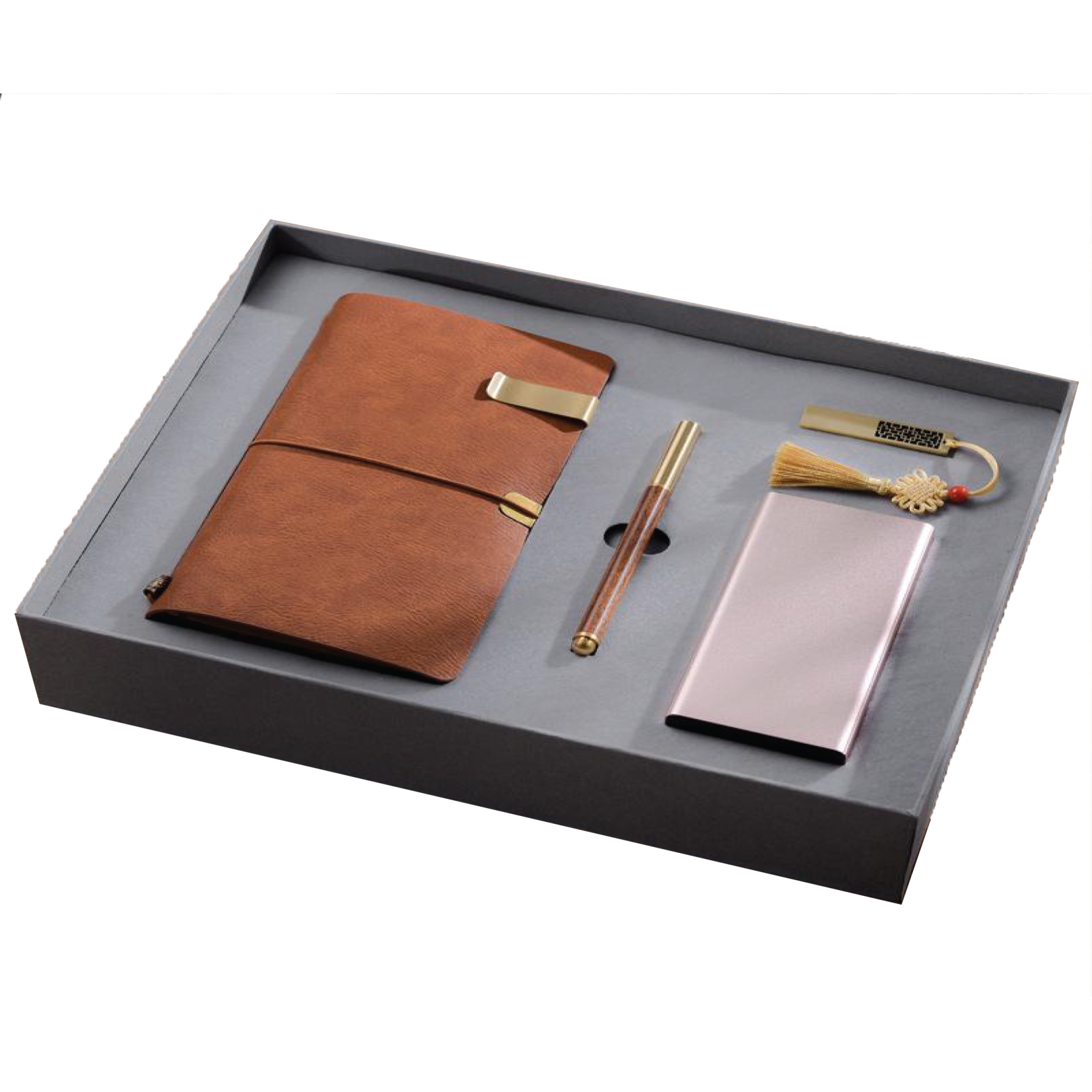 Gift Box 4 in 1 Notebook + Pen + USB drive + Powerbank