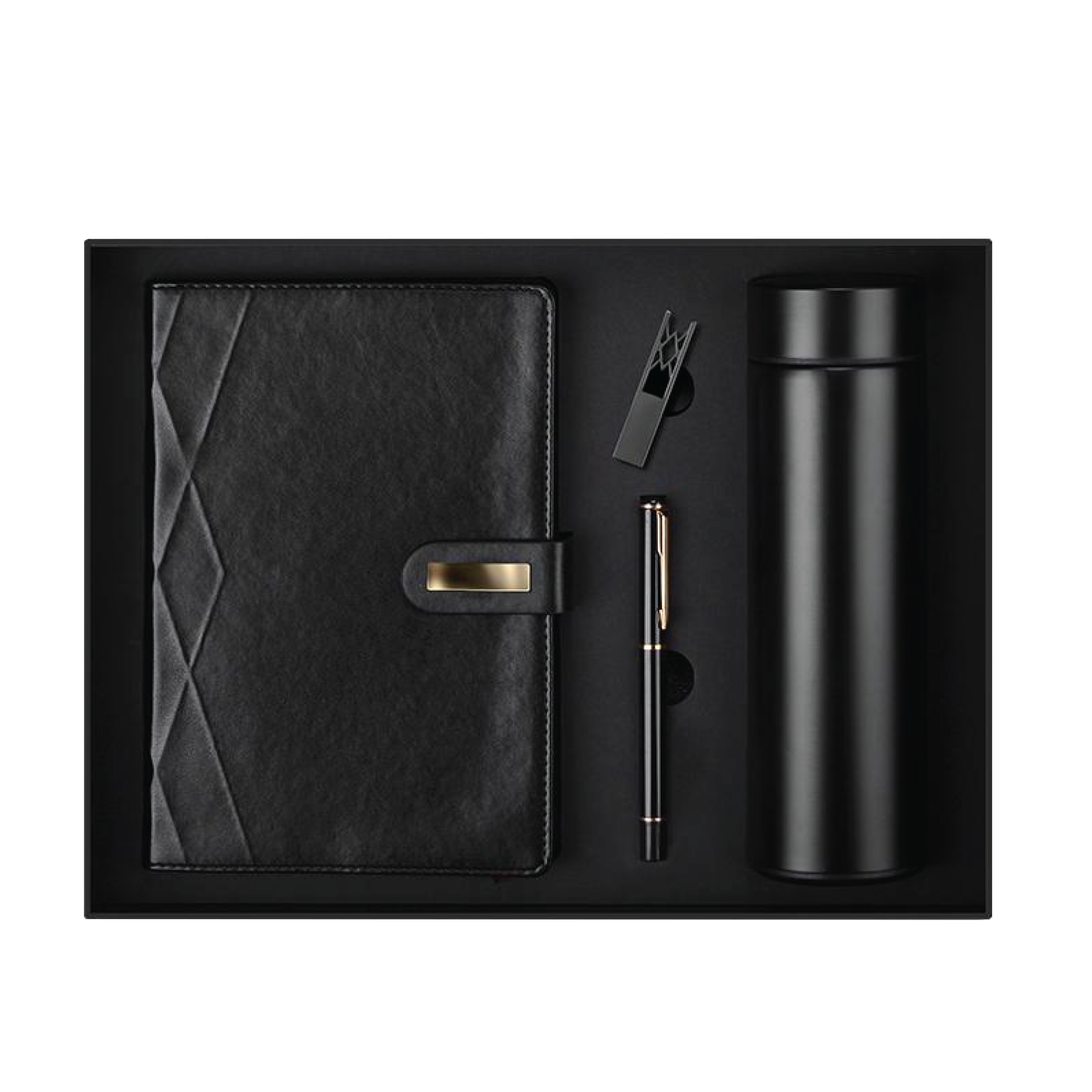 Gift Box 4 in 1 Notebook + Pen + USB drive + Smart Thermos