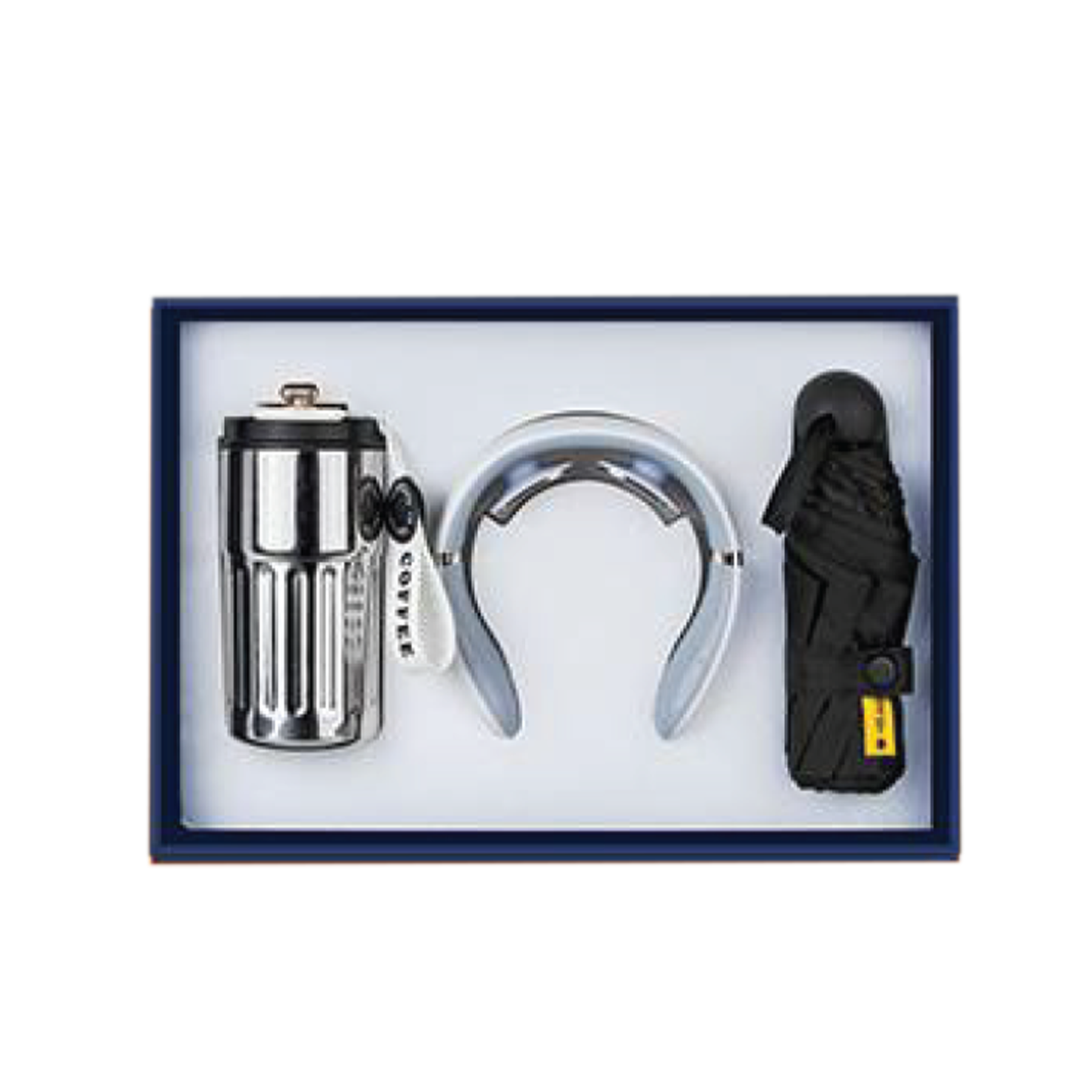 Gift Box 3 in 1 Coffee Flask + Neck Massager + Mini Umbrella