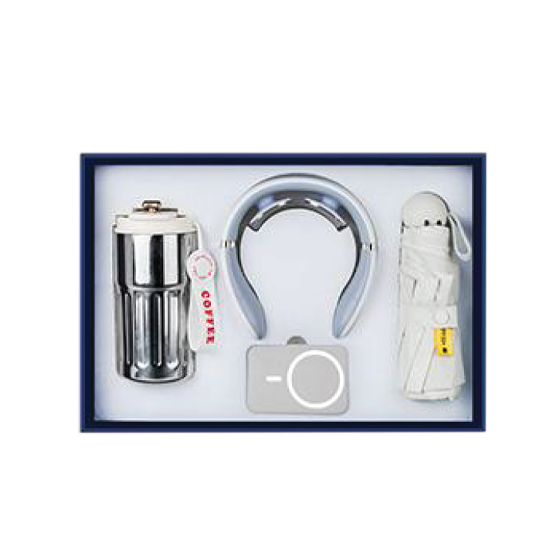 Gift Box 4 in 1 Neck Massager + Powerbank + Mini Umbrella + Coffee Flask