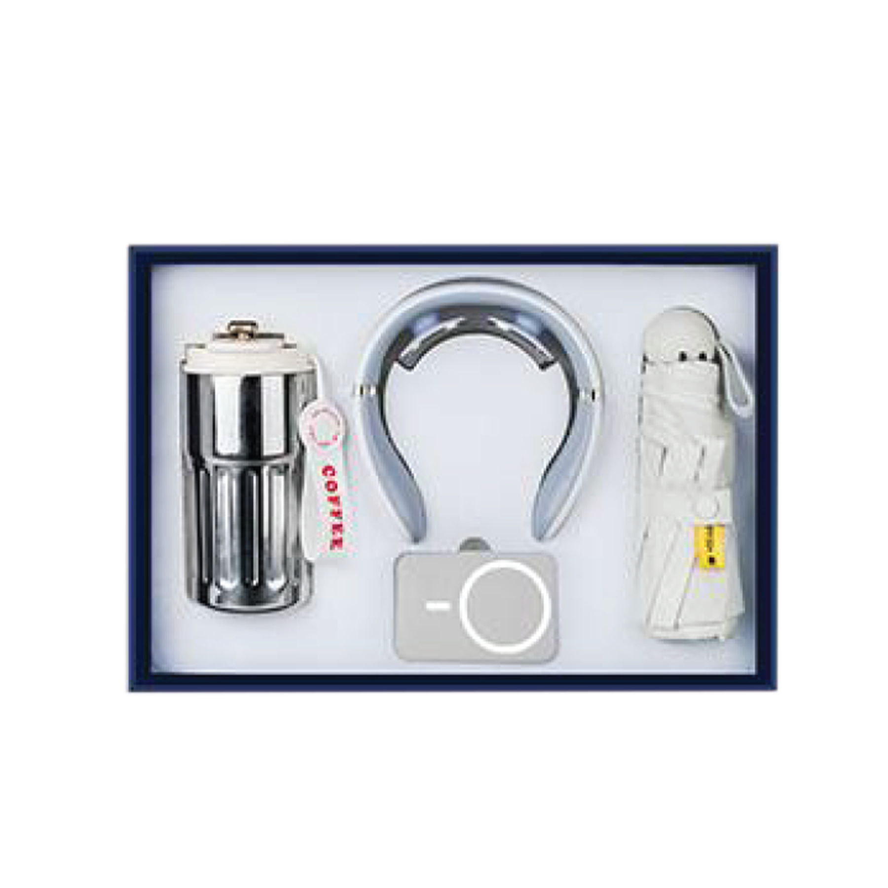 Gift Box 4 in 1 Neck Massager + Powerbank + Mini Umbrella + Coffee Flask