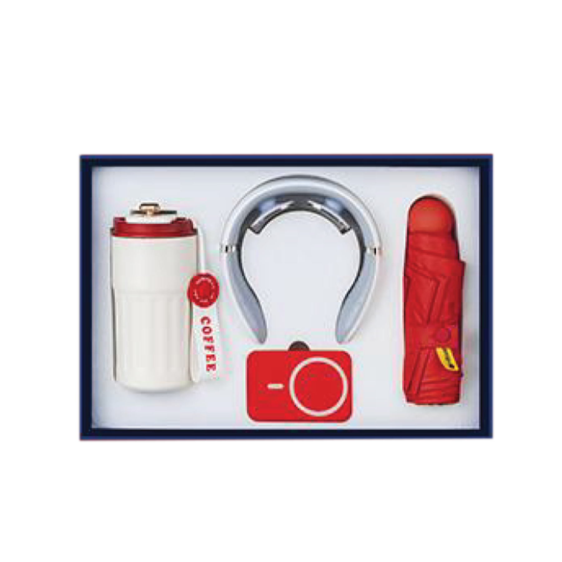 Gift Box 4 in 1 Neck Massager + Powerbank + Mini Umbrella + Coffee Flask