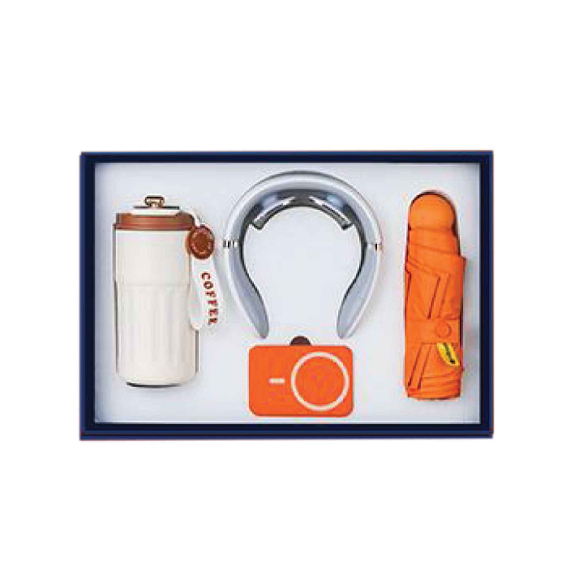 Gift Box 4 in 1 Neck Massager + Powerbank + Mini Umbrella + Coffee Flask