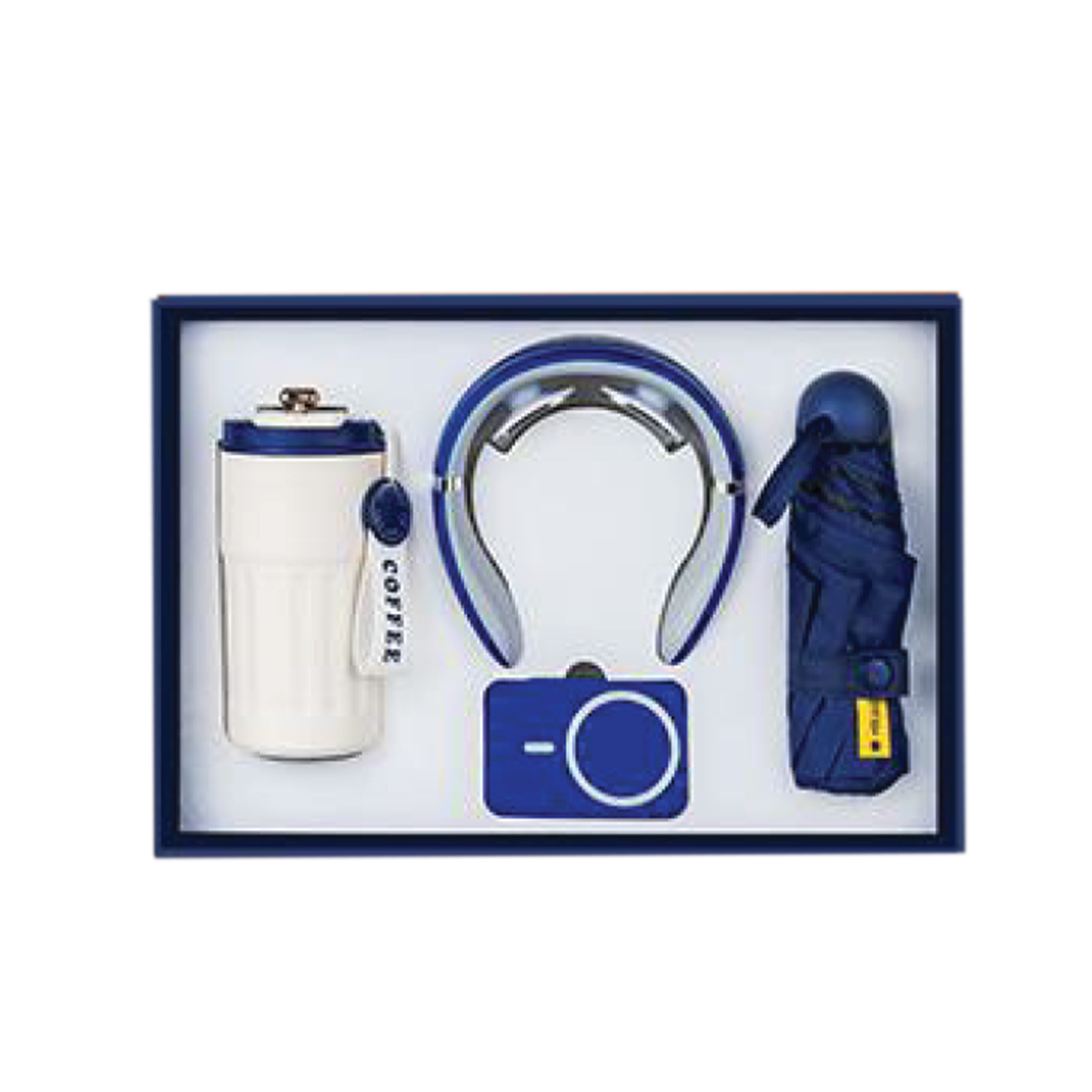 Gift Box 4 in 1 Neck Massager + Powerbank + Mini Umbrella + Coffee Flask