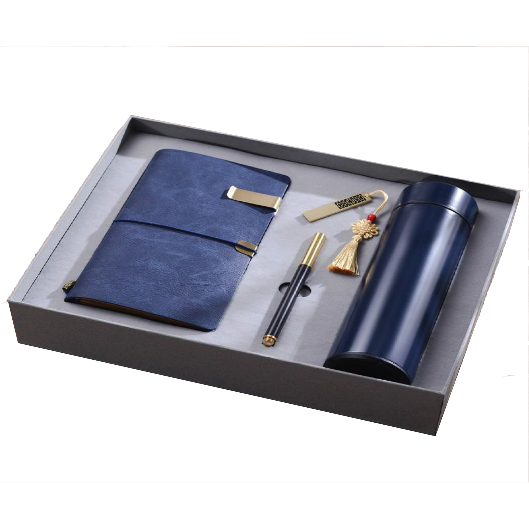 GIft Box 4 in 1 Notebook + Pen + USB drive + Smart Thermos 