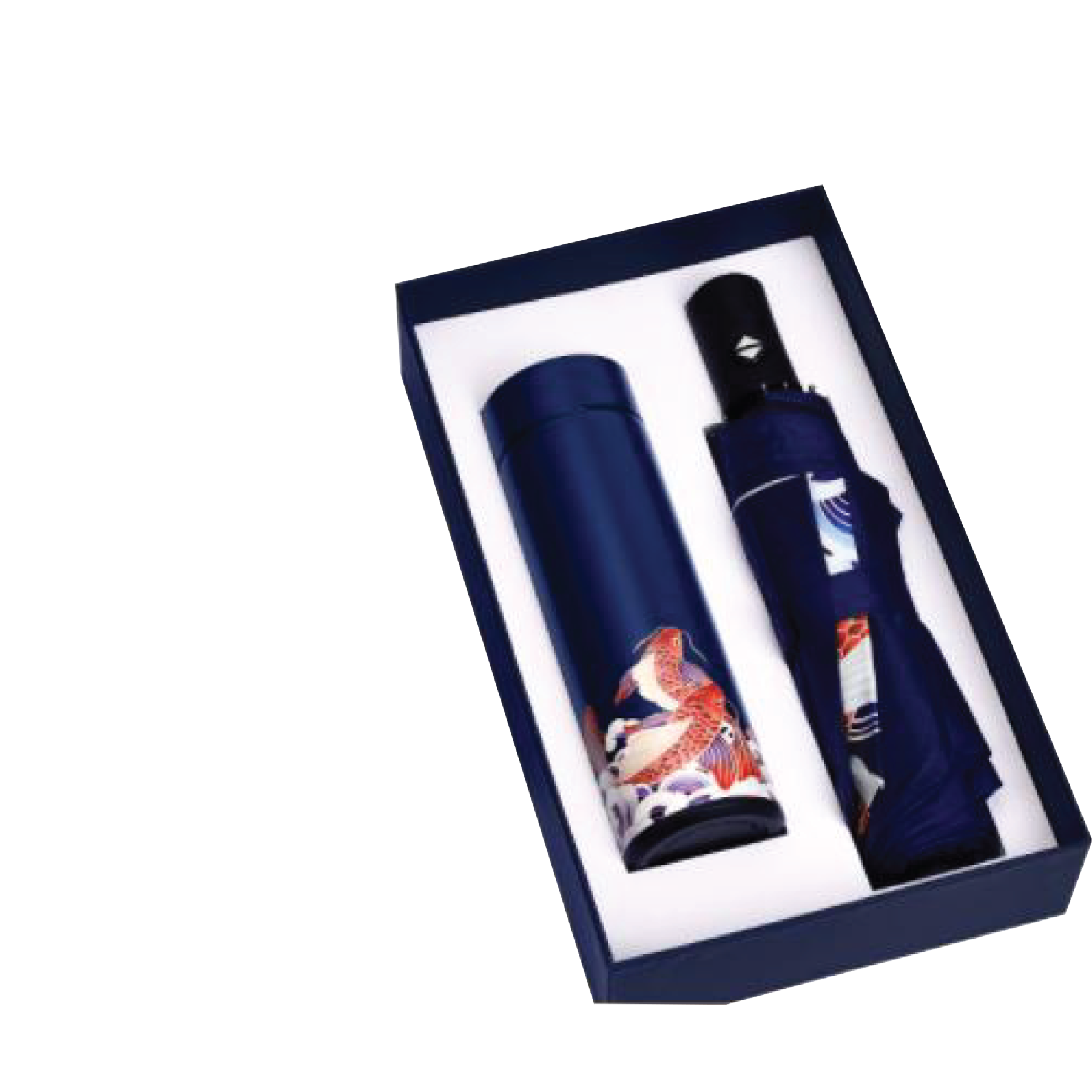 Blue Koi Gift Box 2 in 1 Smart Thermos + Umbrella