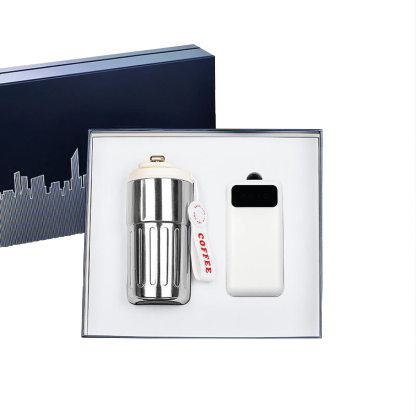 Gift Box 2 in 1 Metal Flask + Powerbank with cable