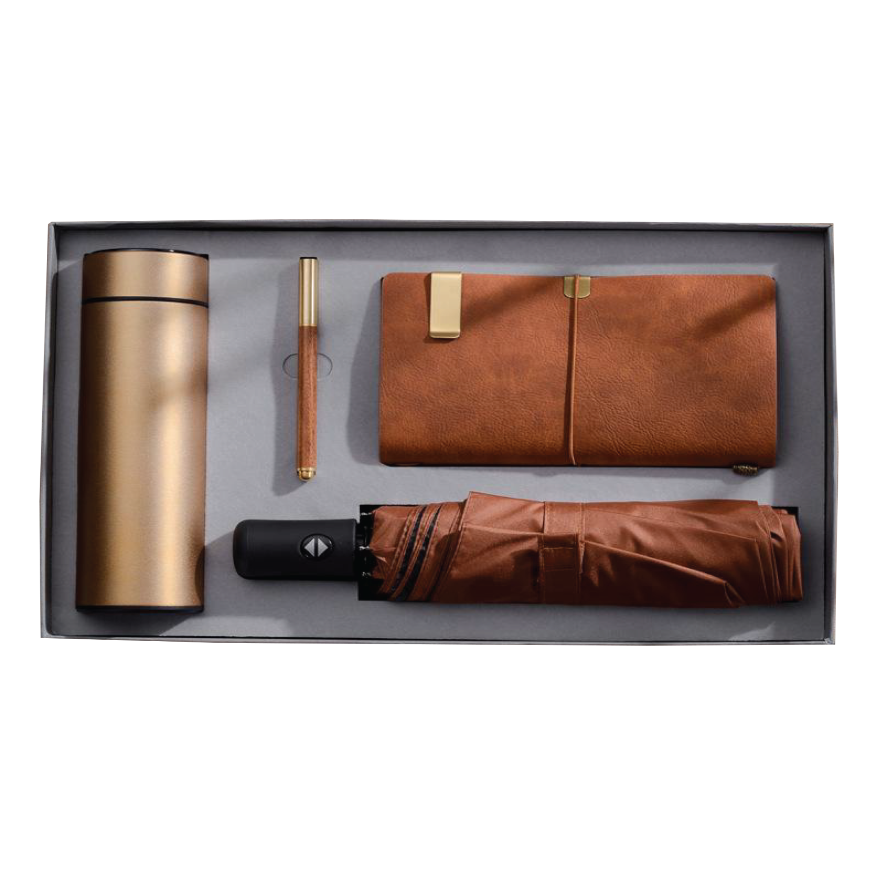 Gift Box 4 in 1 Notebook + Pen + Umbrella + Smart Thermos