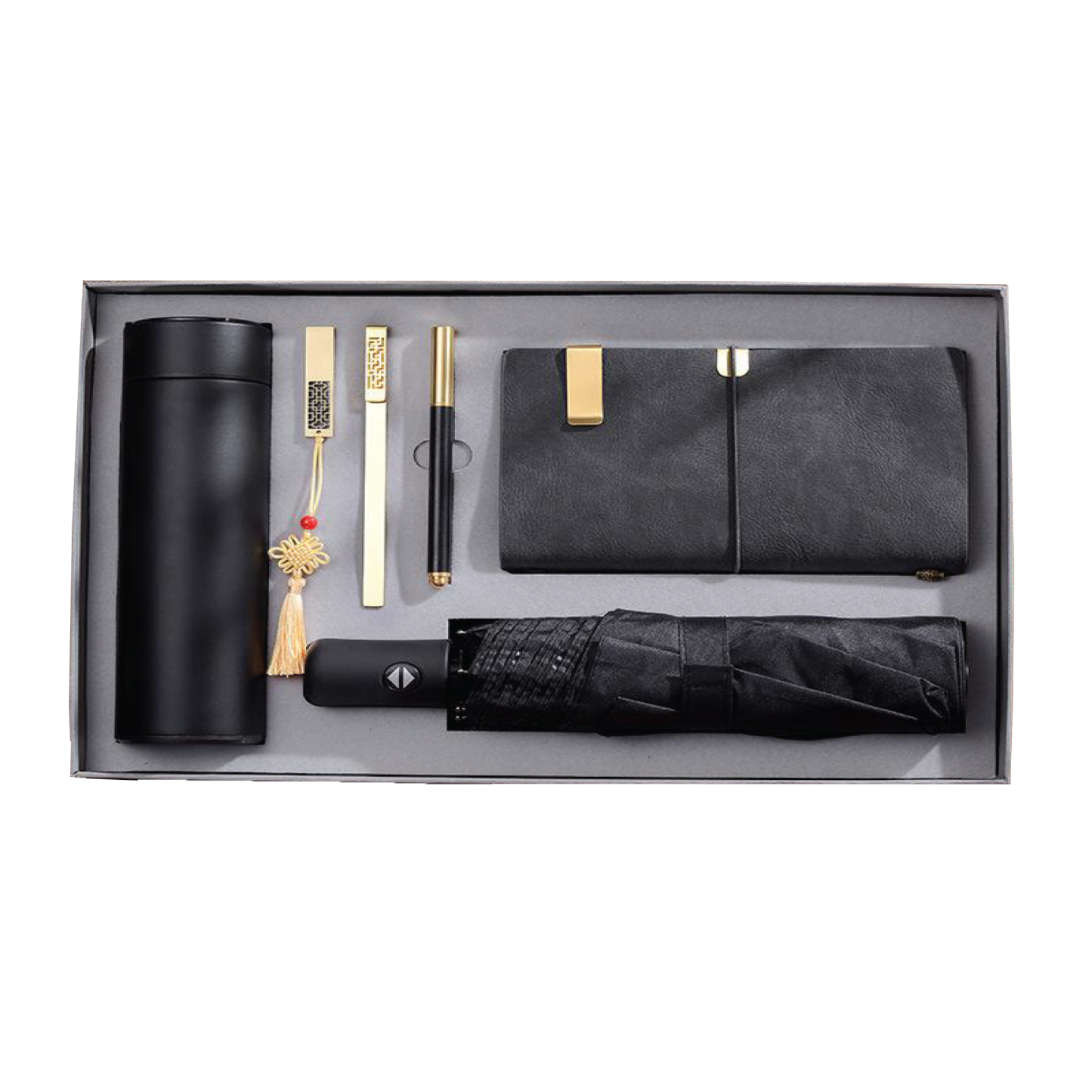 Gift Box 6 in 1 Notebook + Pen + USB drive + Bookmark + Smart Thermos 