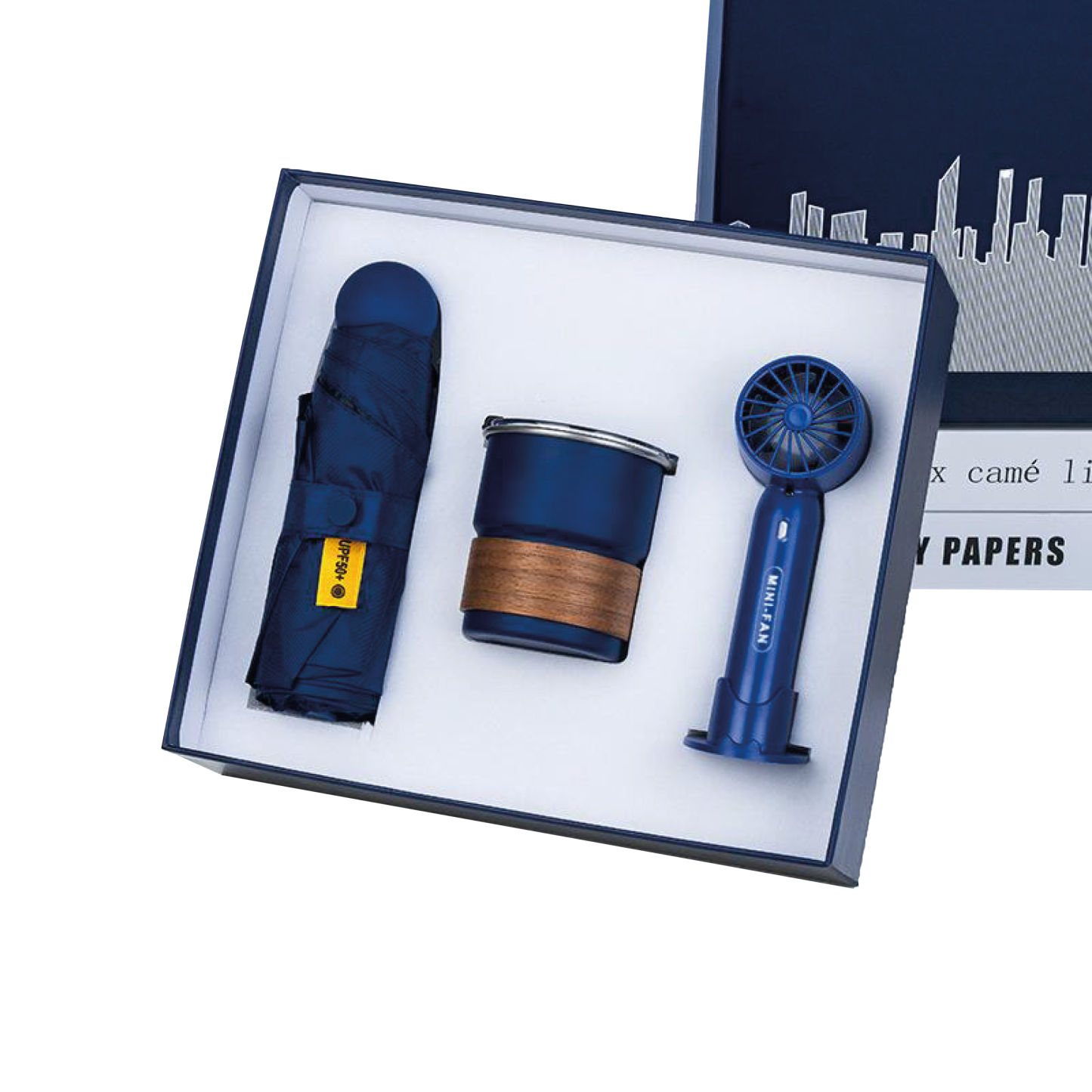 Gift Box 3 in 1 Mini Fan + Mini Umbrella + Cup
