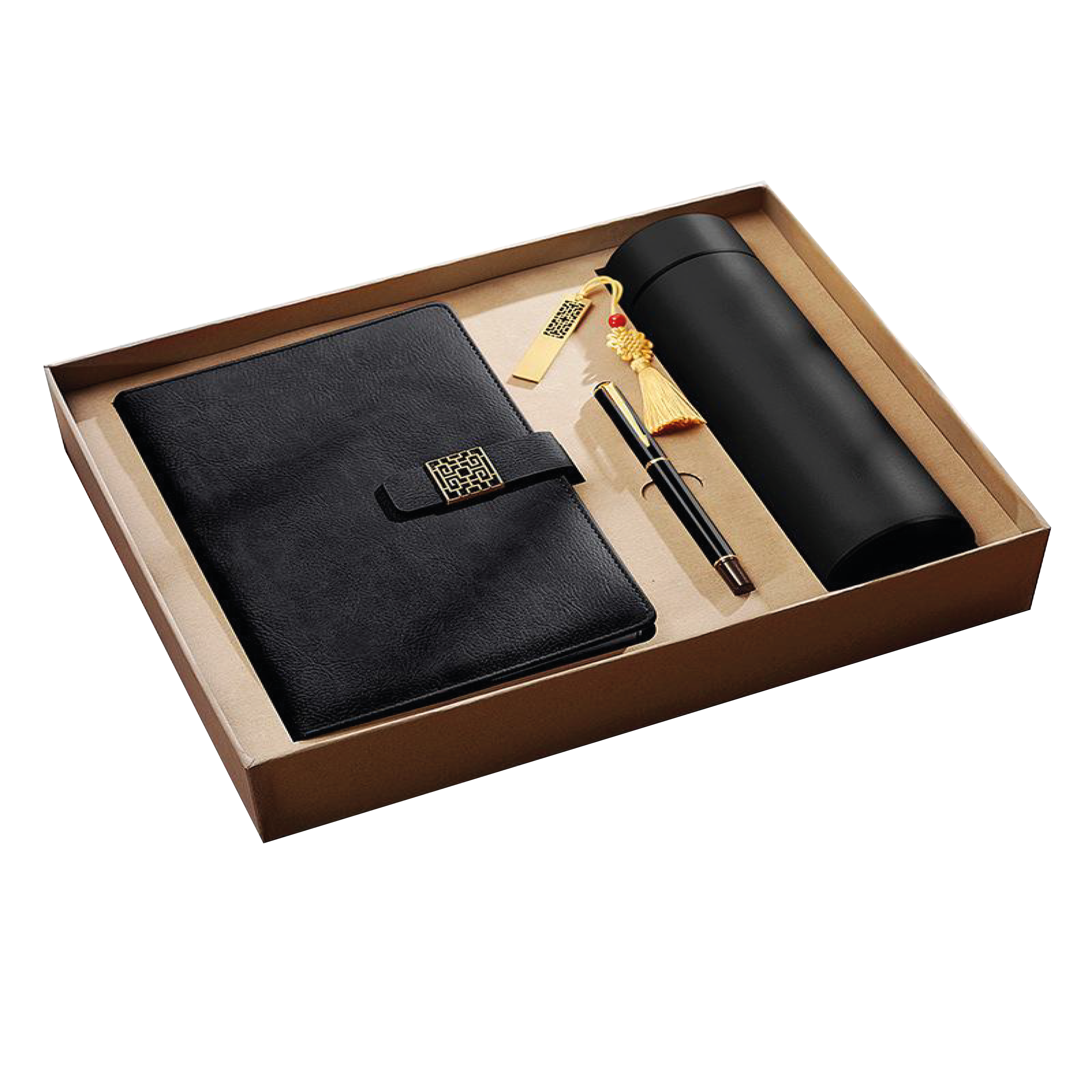 Gift Box 4 in 1 Notebook + Pen + USB drive + Smart Thermos 