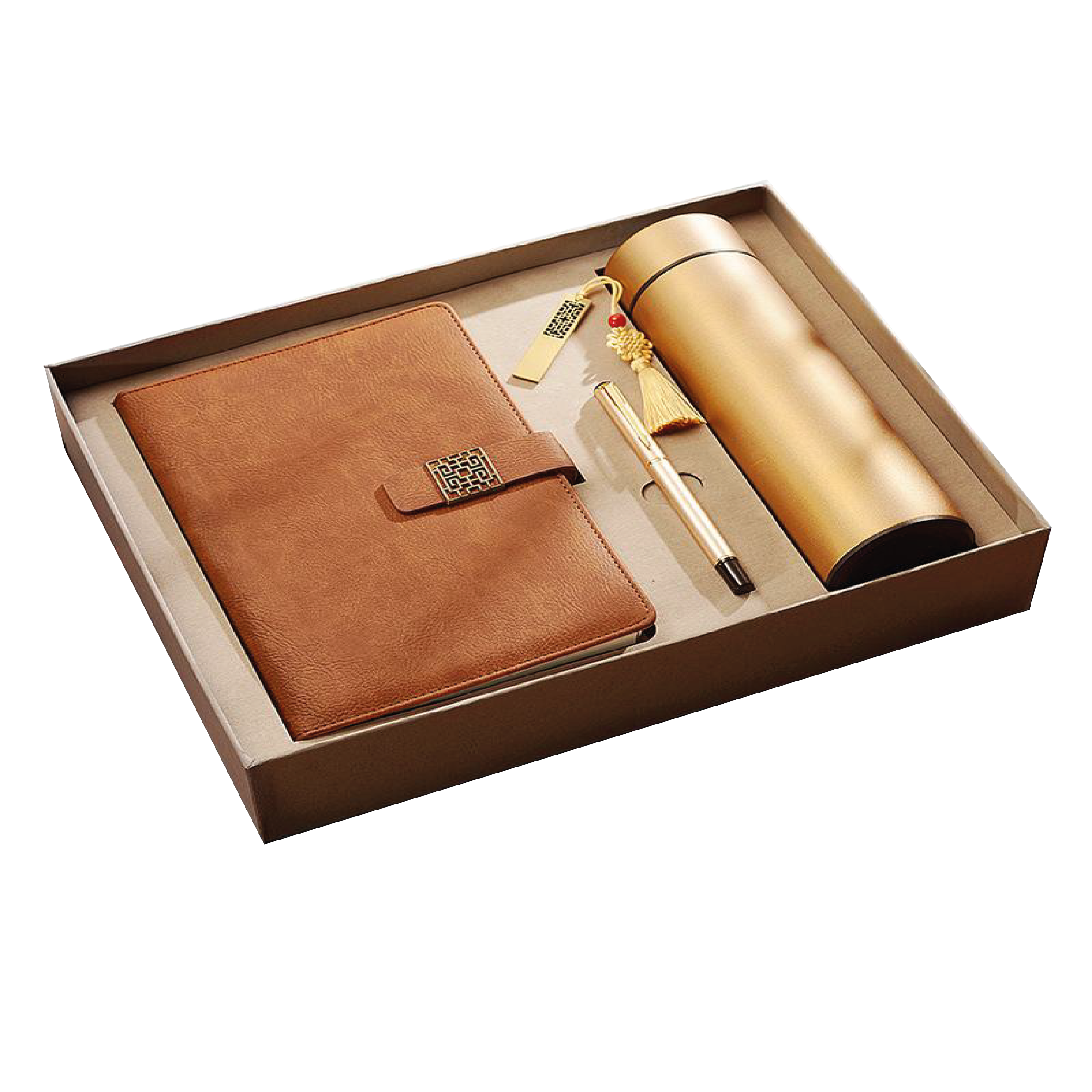 Gift Box 4 in 1 Notebook + Pen + USB drive + Smart Thermos 