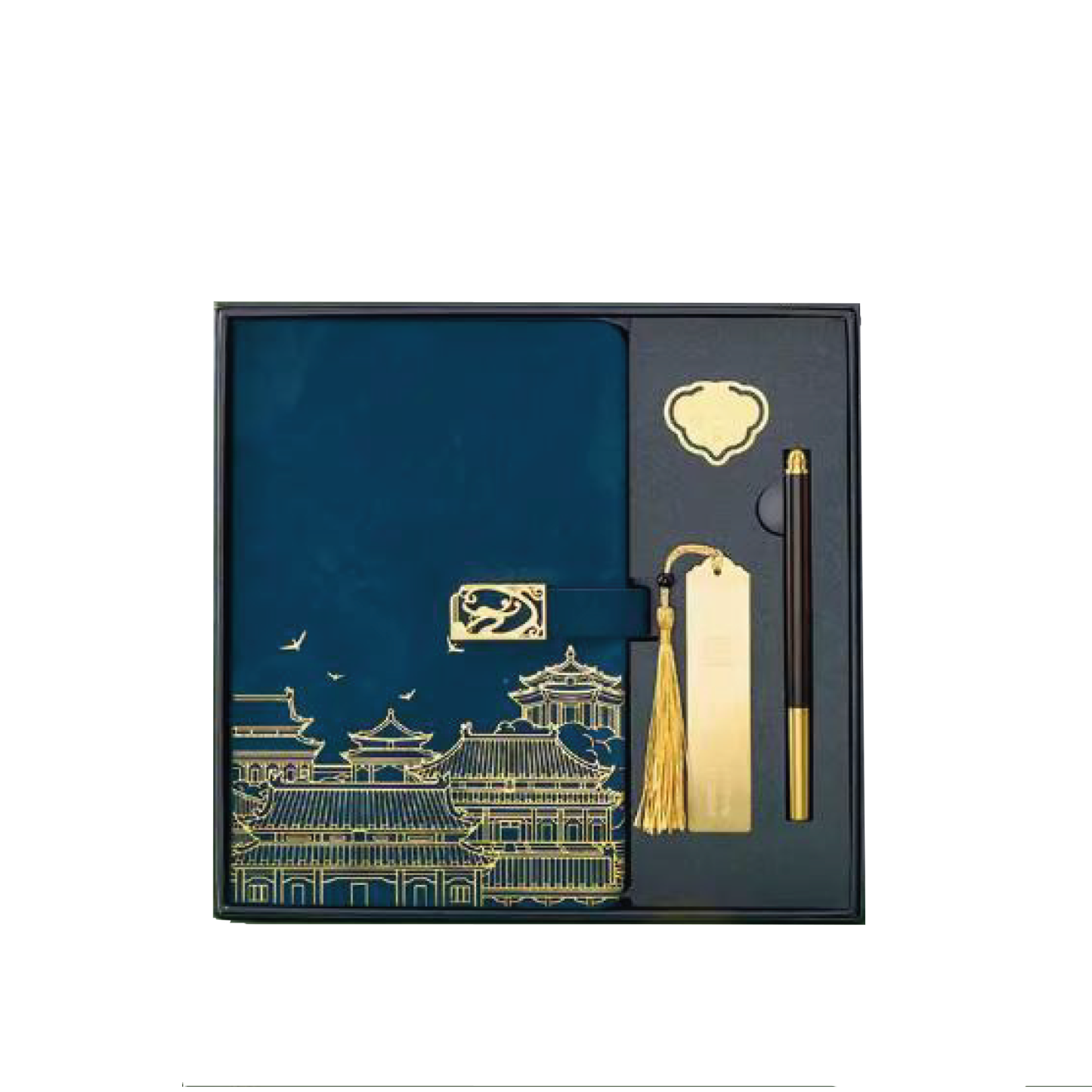 Gift Box 4 in 1 Notebook + Pen + Small and Large Bookmarks