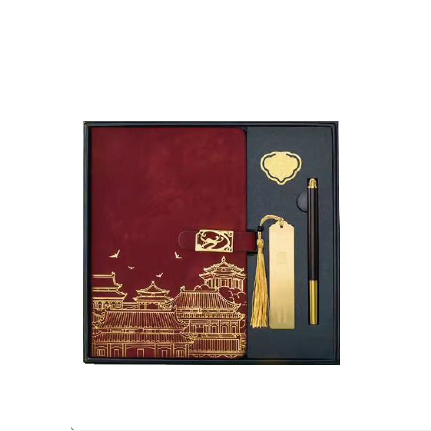 Gift Box 4 in 1 Notebook + Pen + Small and Large Bookmarks