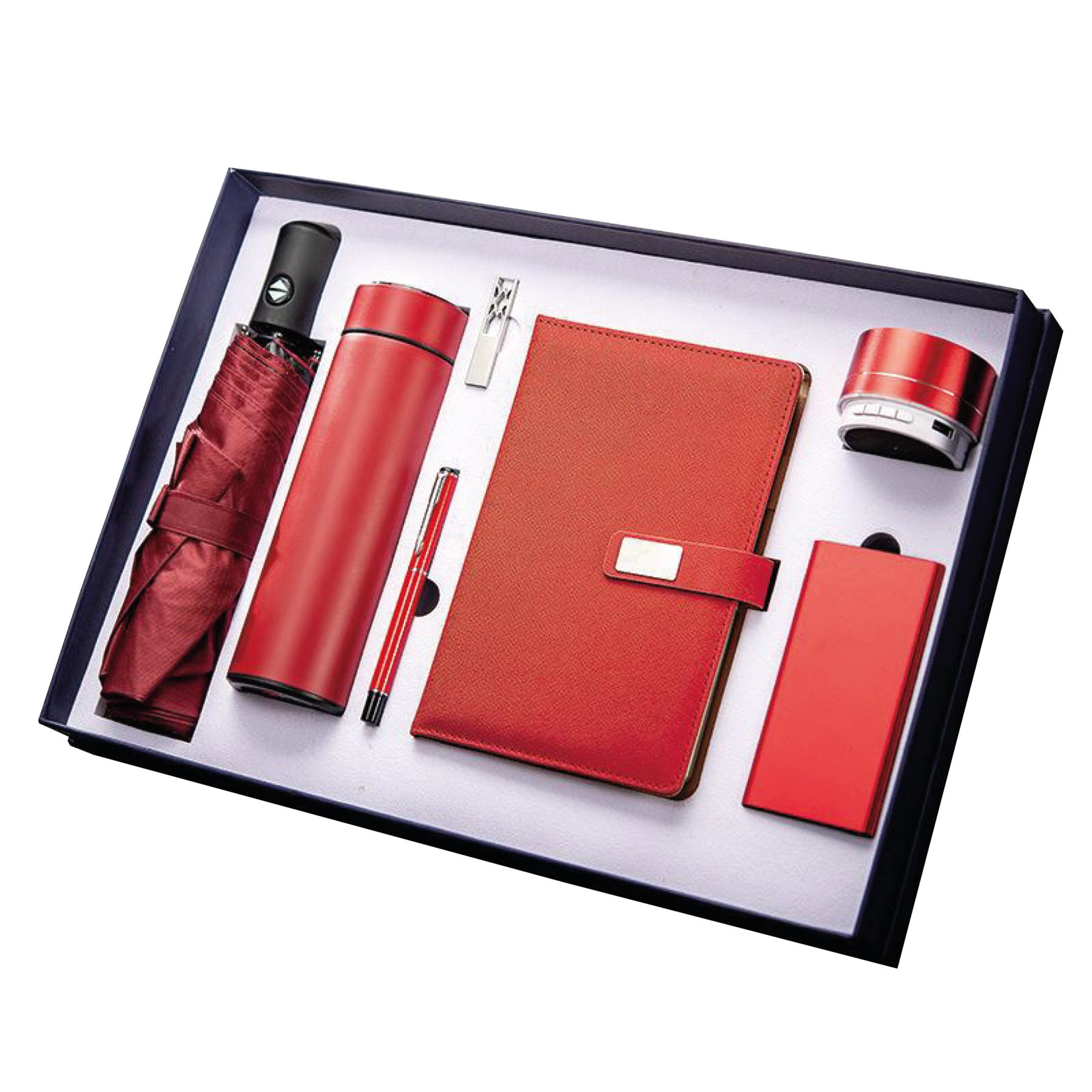 Gift Box 7 in 1 Umbrella + Notebook + Pen + USB drive + Powerbank + Sp