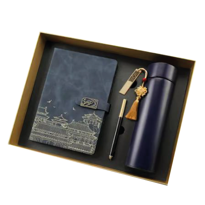 Gift Box 4 in 1 Notebook + Smart Thermos Cup + Bronze Pen + Bronze USB drive