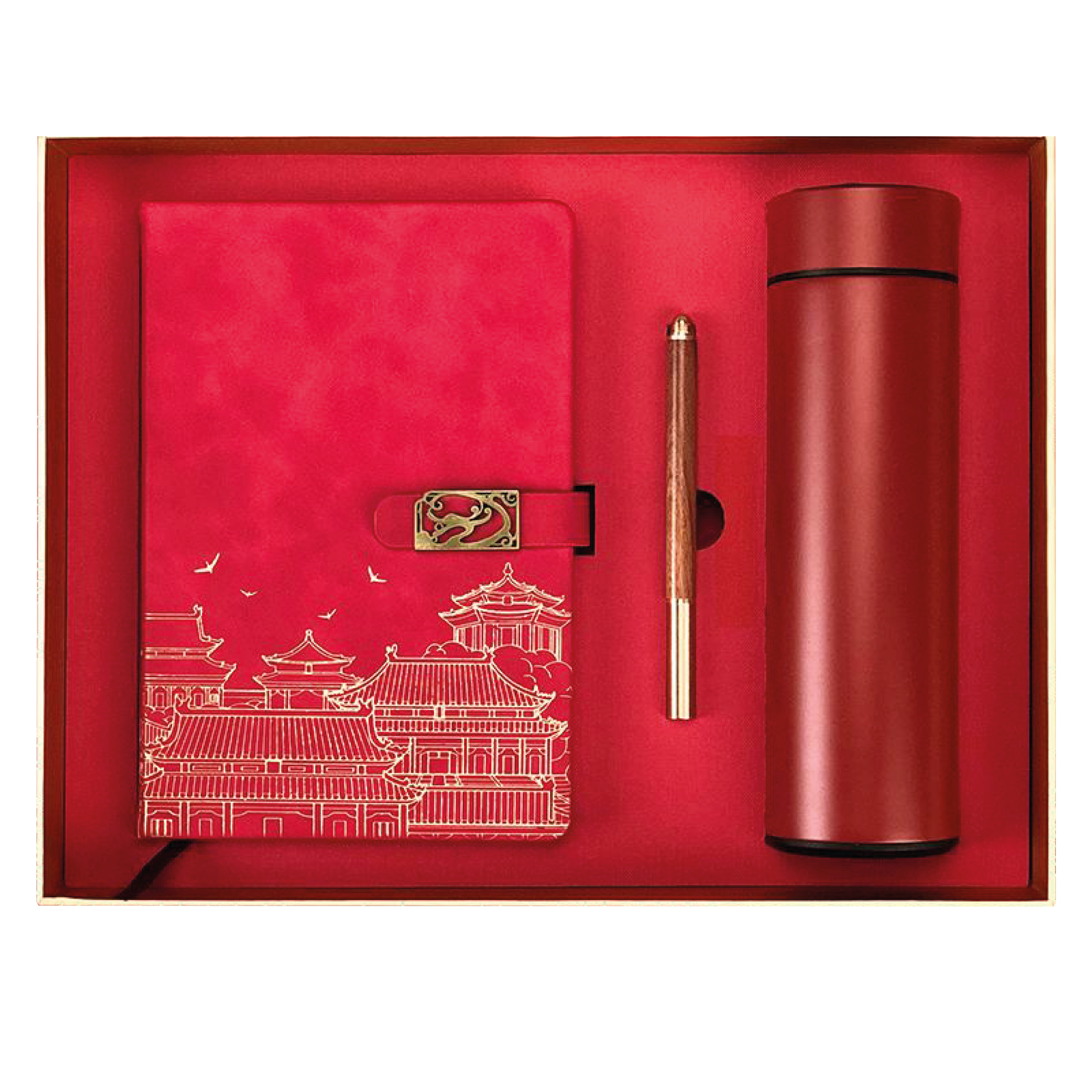 Gift Box 3 in 1 Notebook + Pen + Smart Thermos Cup
