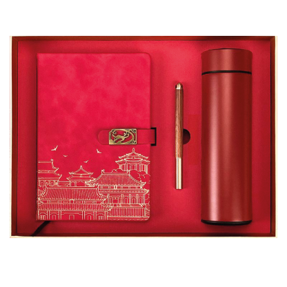 Gift Box 3 in 1 Notebook + Pen + Smart Thermos Cup