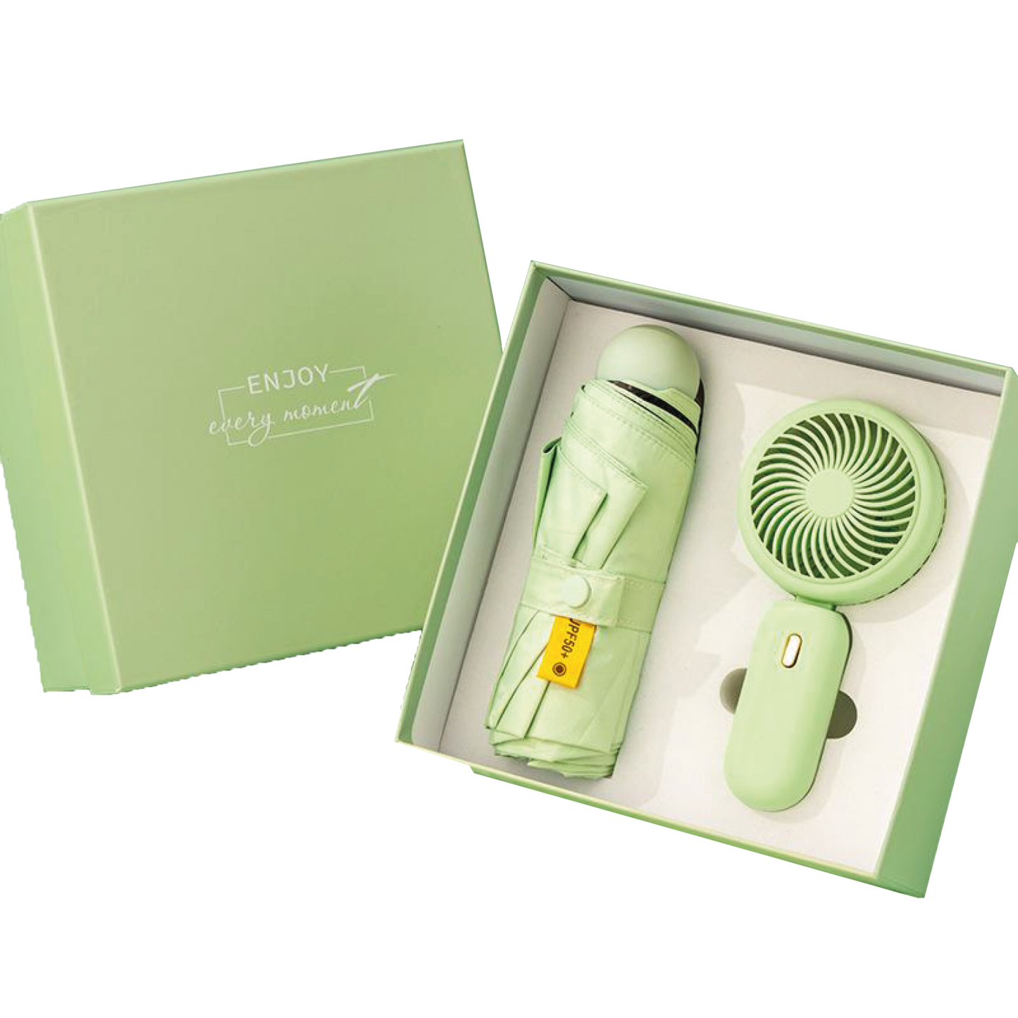 Gift Box 2 in 1 Mini Umbrella + Mini Fan