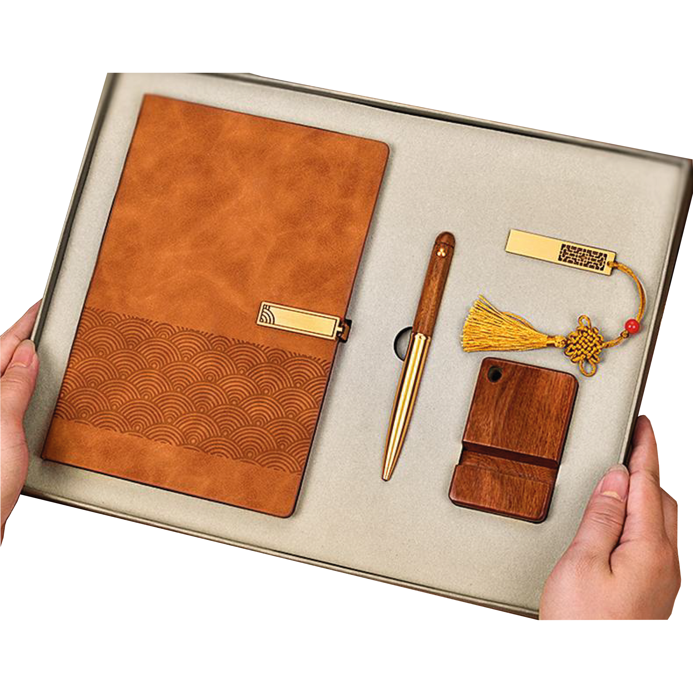 Gift Box 4 in 1 Notebook + Pen + USB drive + Phone Holder