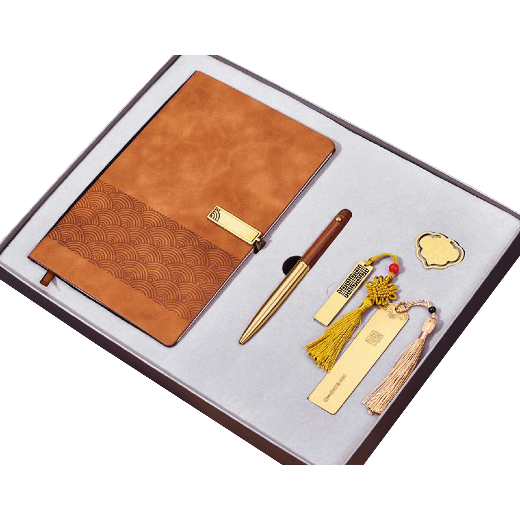 Gift Box 5 in 1 Notebook + Pen + Small and Big Bookmark + USB drive
