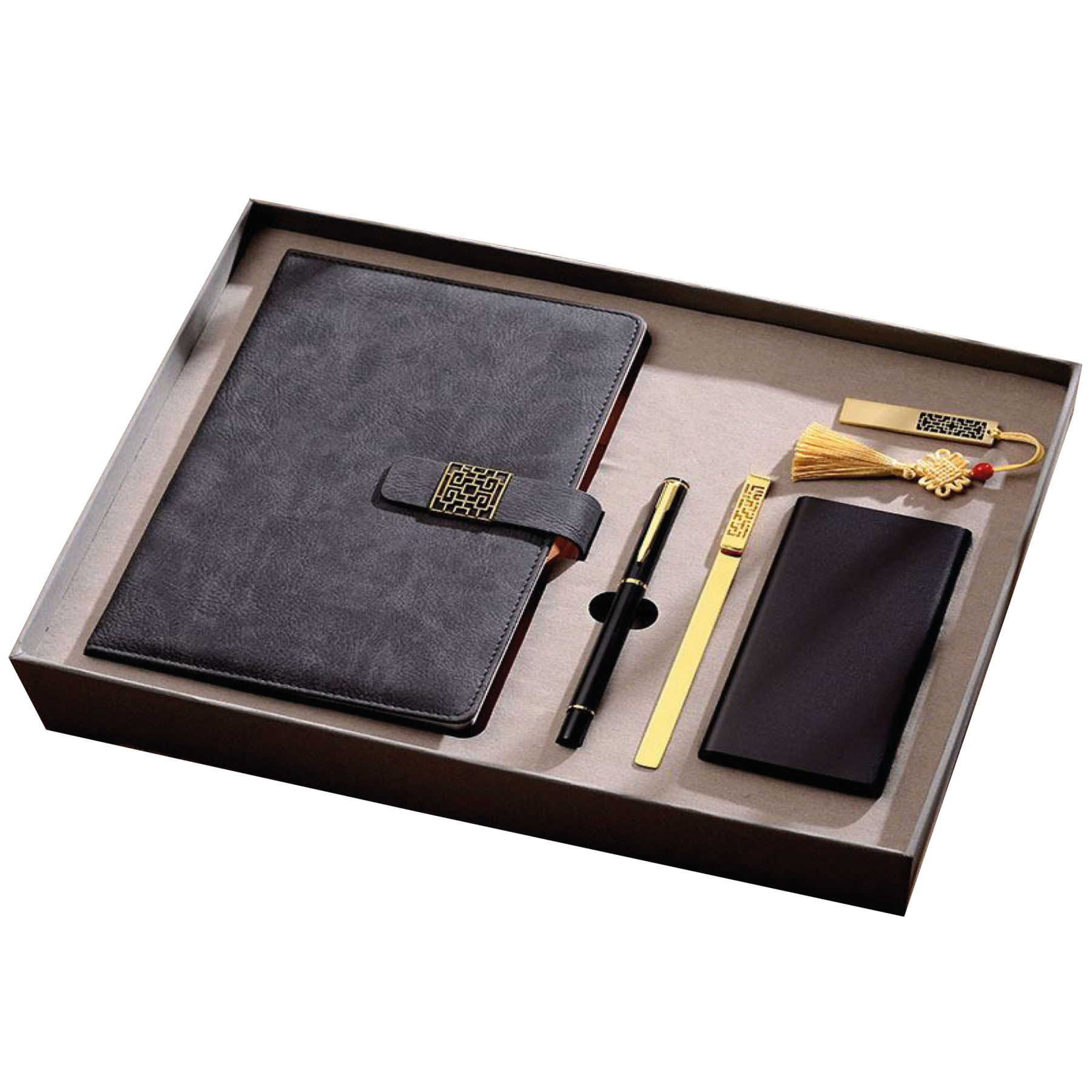 Gift Box 5 in 1 Notebook + Pen + USB drive + Powerbank + Bookmark