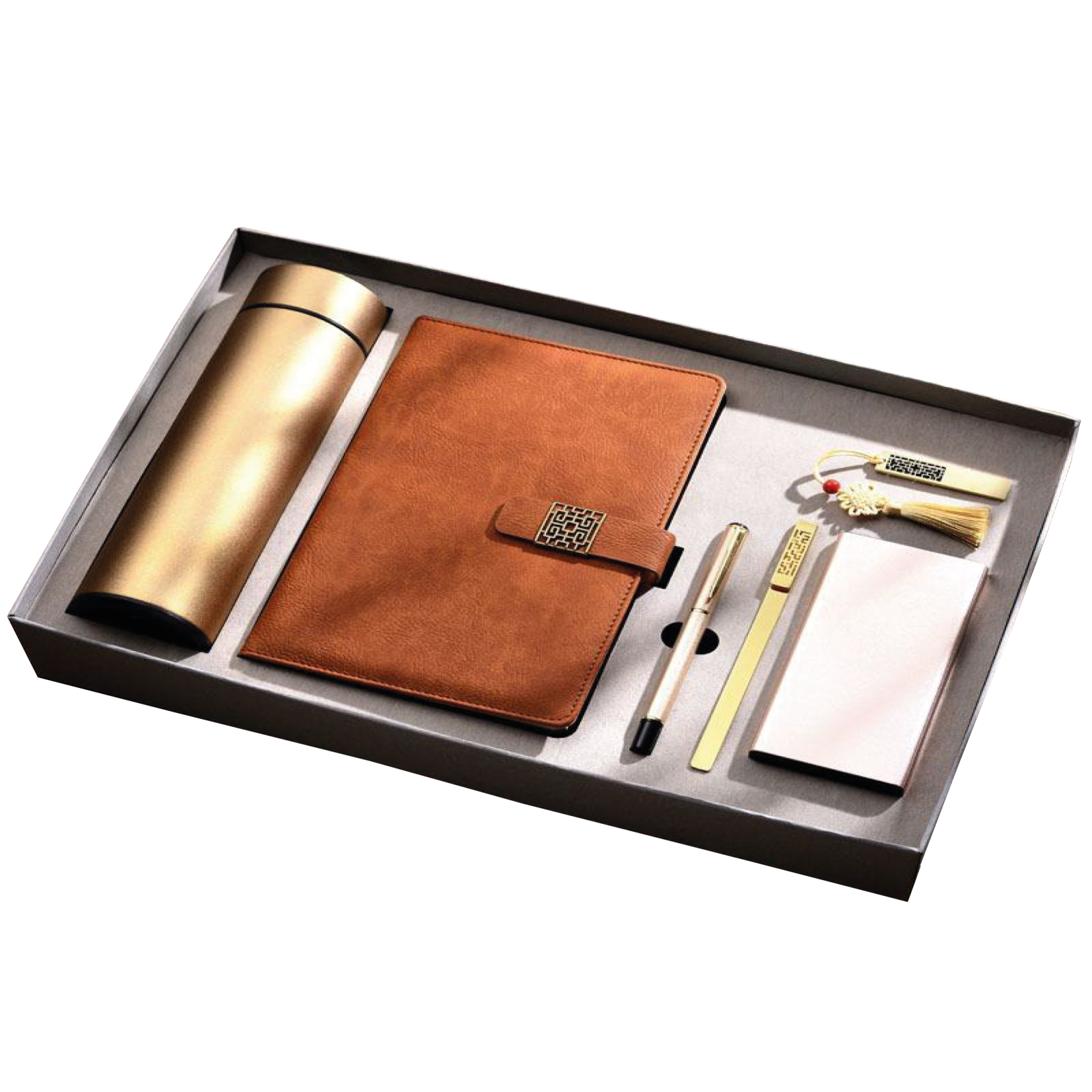 Gift Box 6 in 1 Notebook + Pen + USB drive + Smart Thermos + Powerbank + Bookmark