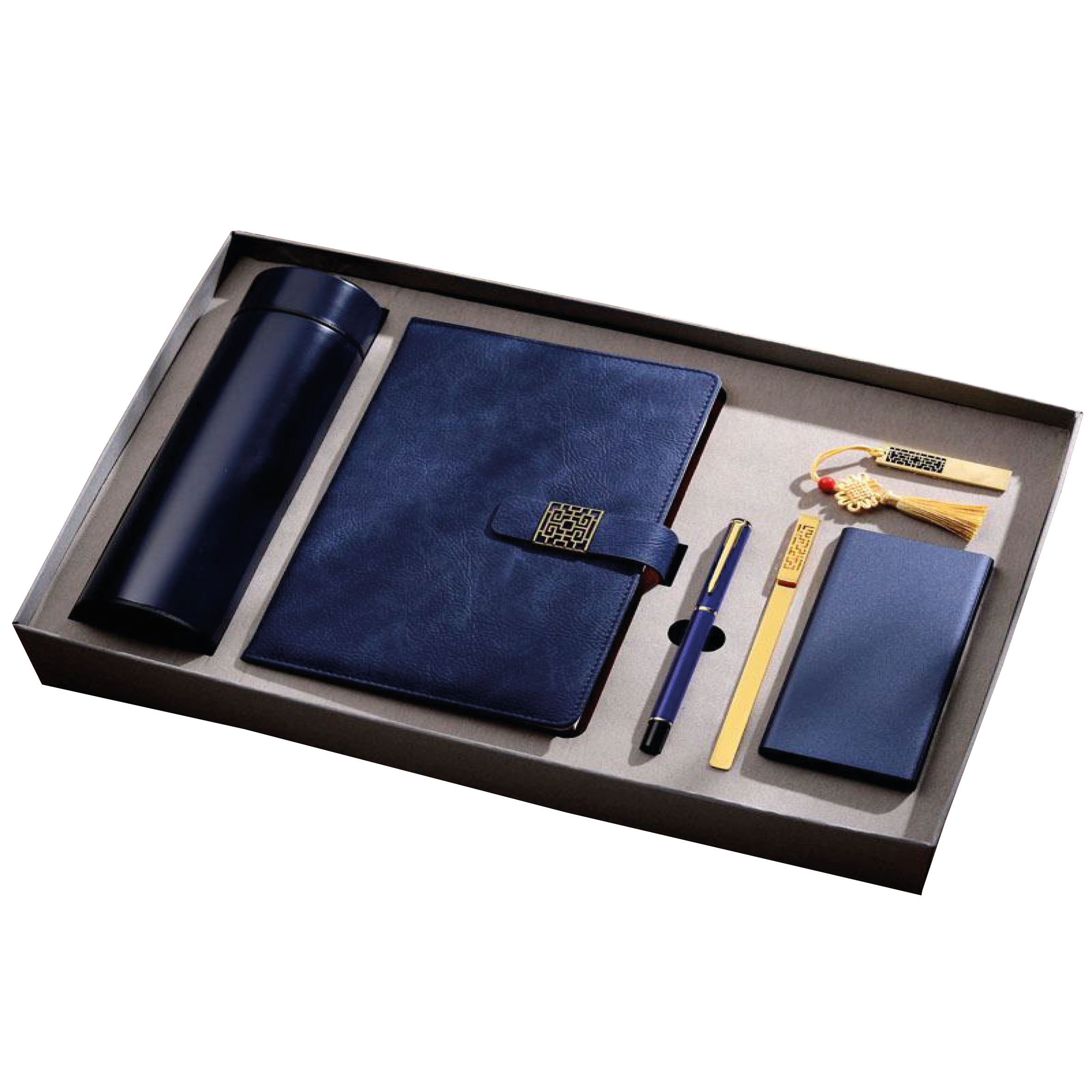 Gift Box 6 in 1 Notebook + Pen + USB drive + Smart Thermos + Powerbank + Bookmark