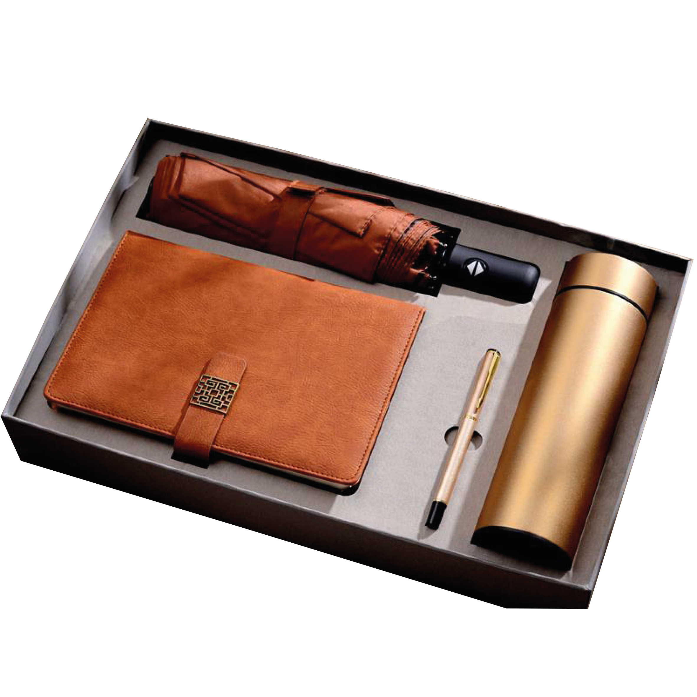 Gift Box 4 in 1 Notebook + Pen + Umbrella +Smart Thermos